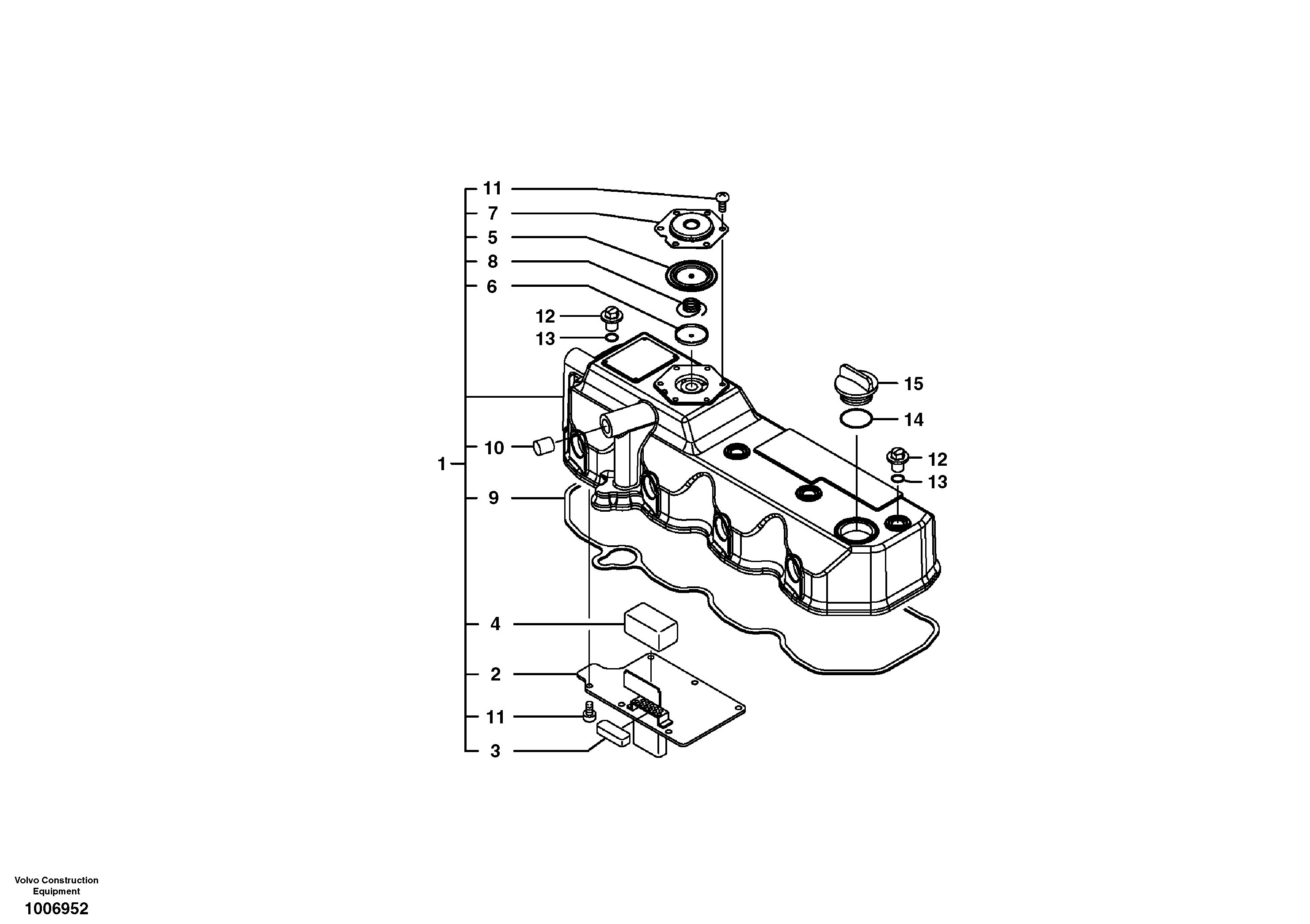 Схема запчастей Volvo EC55B - 28131 Крышка клапанная (головки цилиндров) 