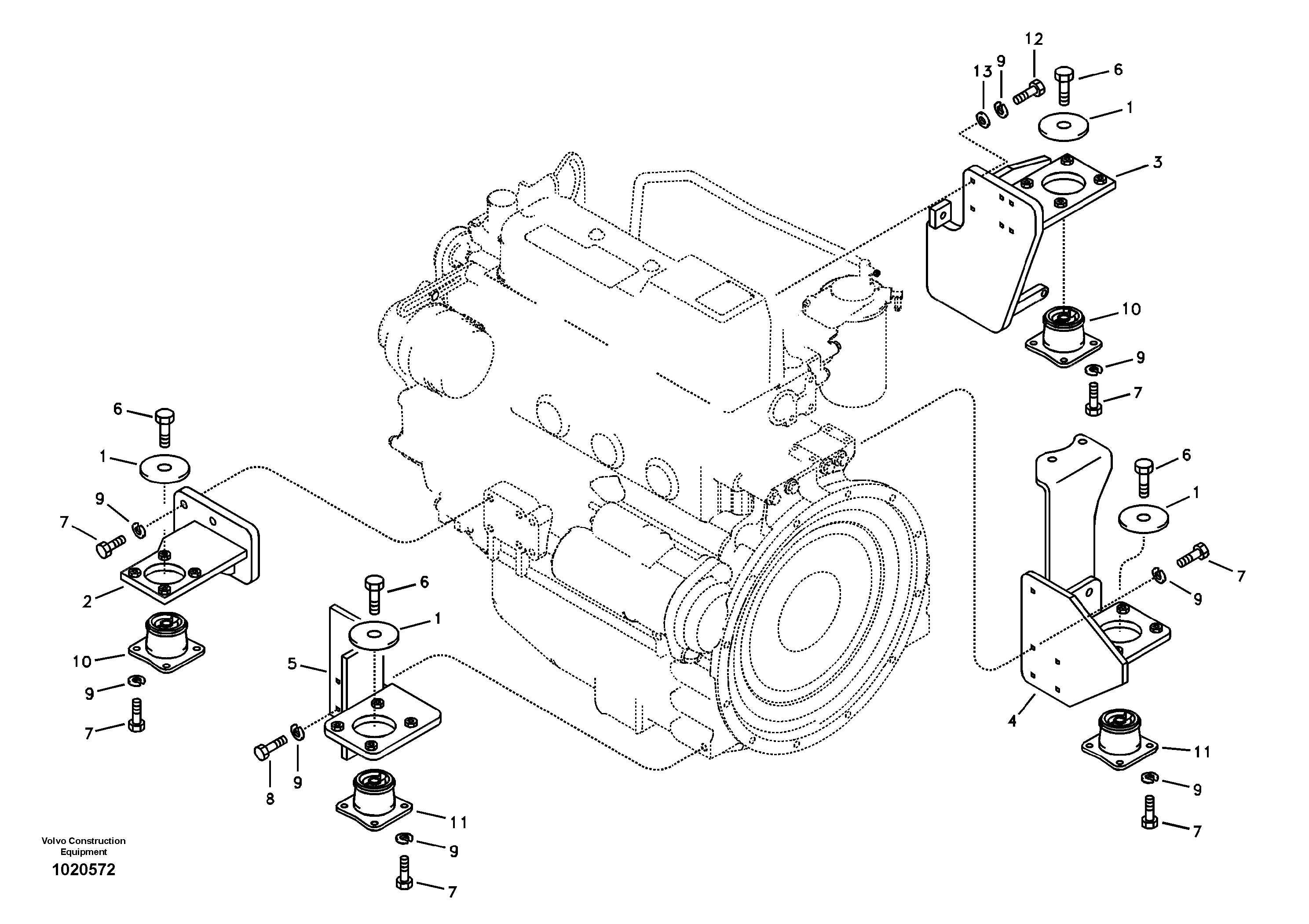 Схема запчастей Volvo EC55B - 28377 Engine mount 