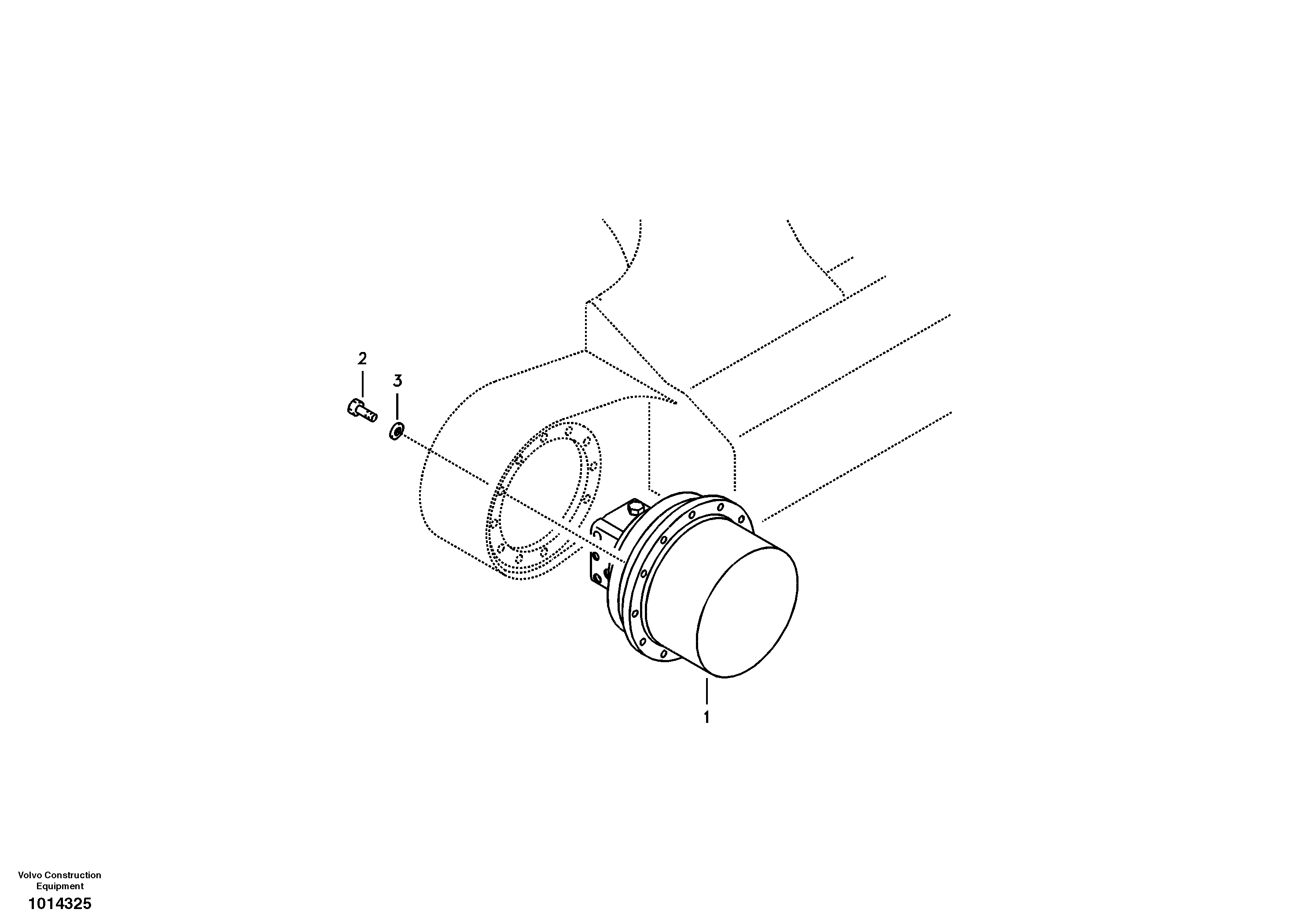 Схема запчастей Volvo EC55B - 36338 Travel motor with mounting parts 