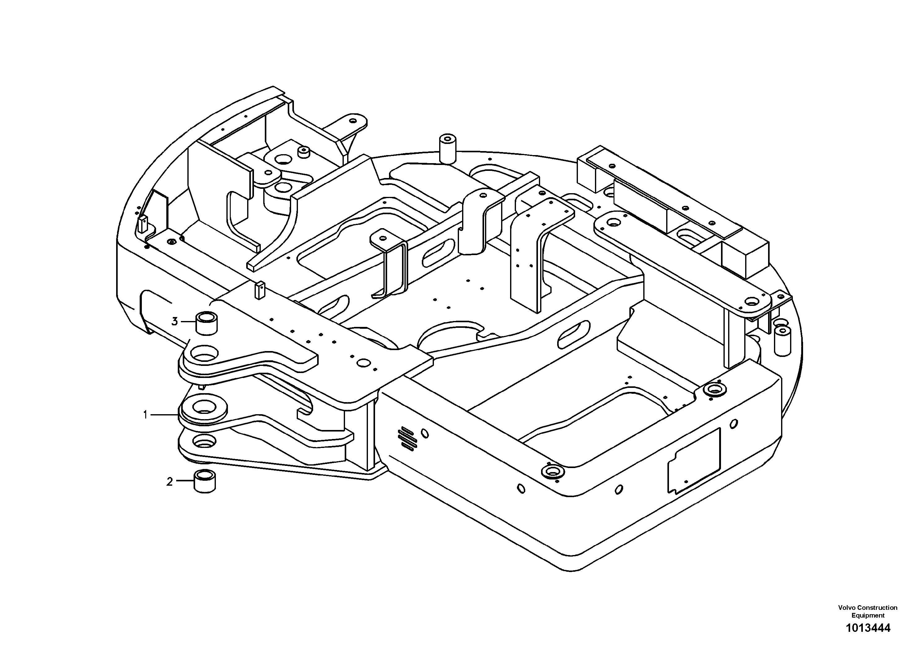 Схема запчастей Volvo EC55B - 1117 Upper frame 