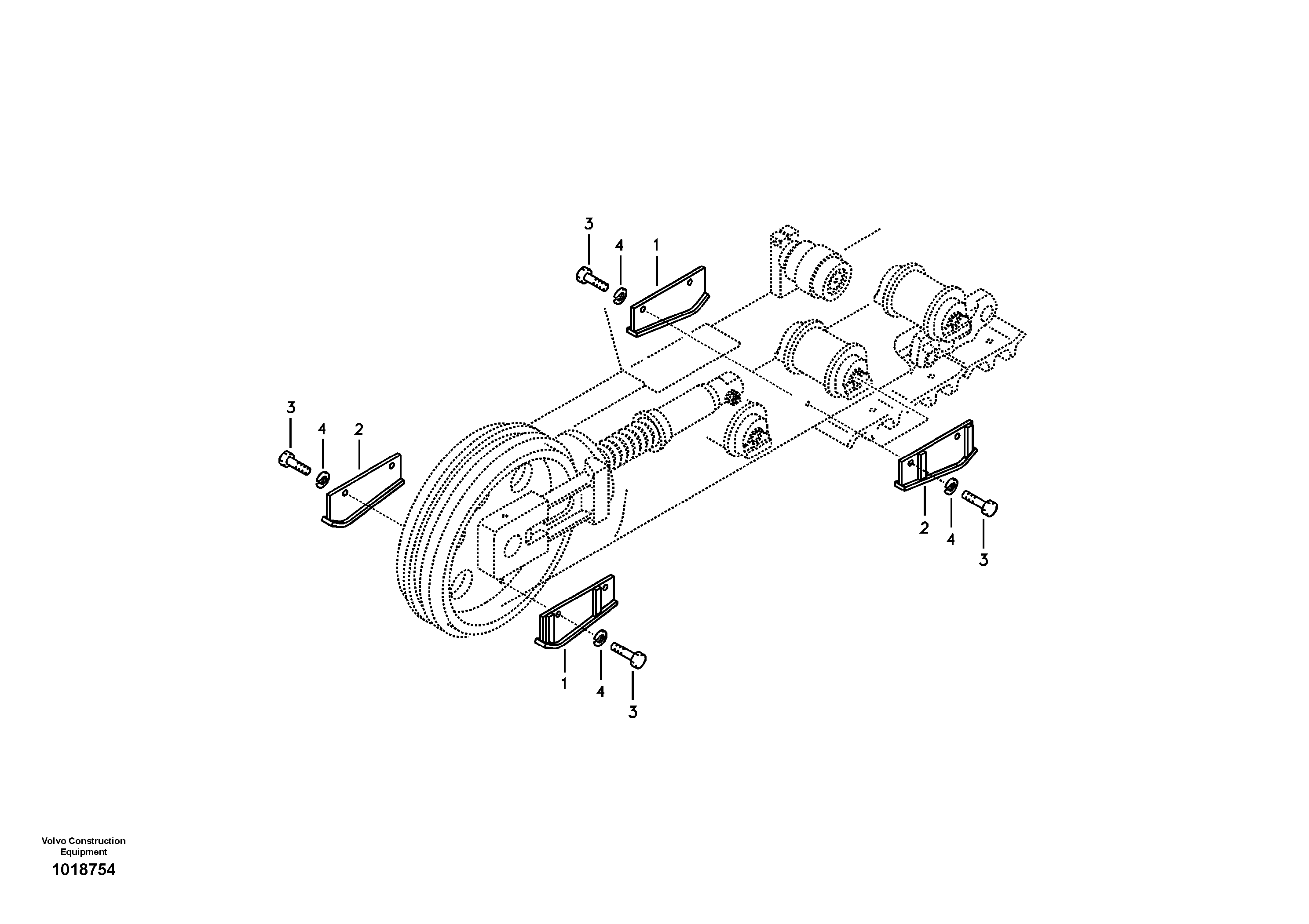 Схема запчастей Volvo EC55B - 33243 Undercarriage, track guards 