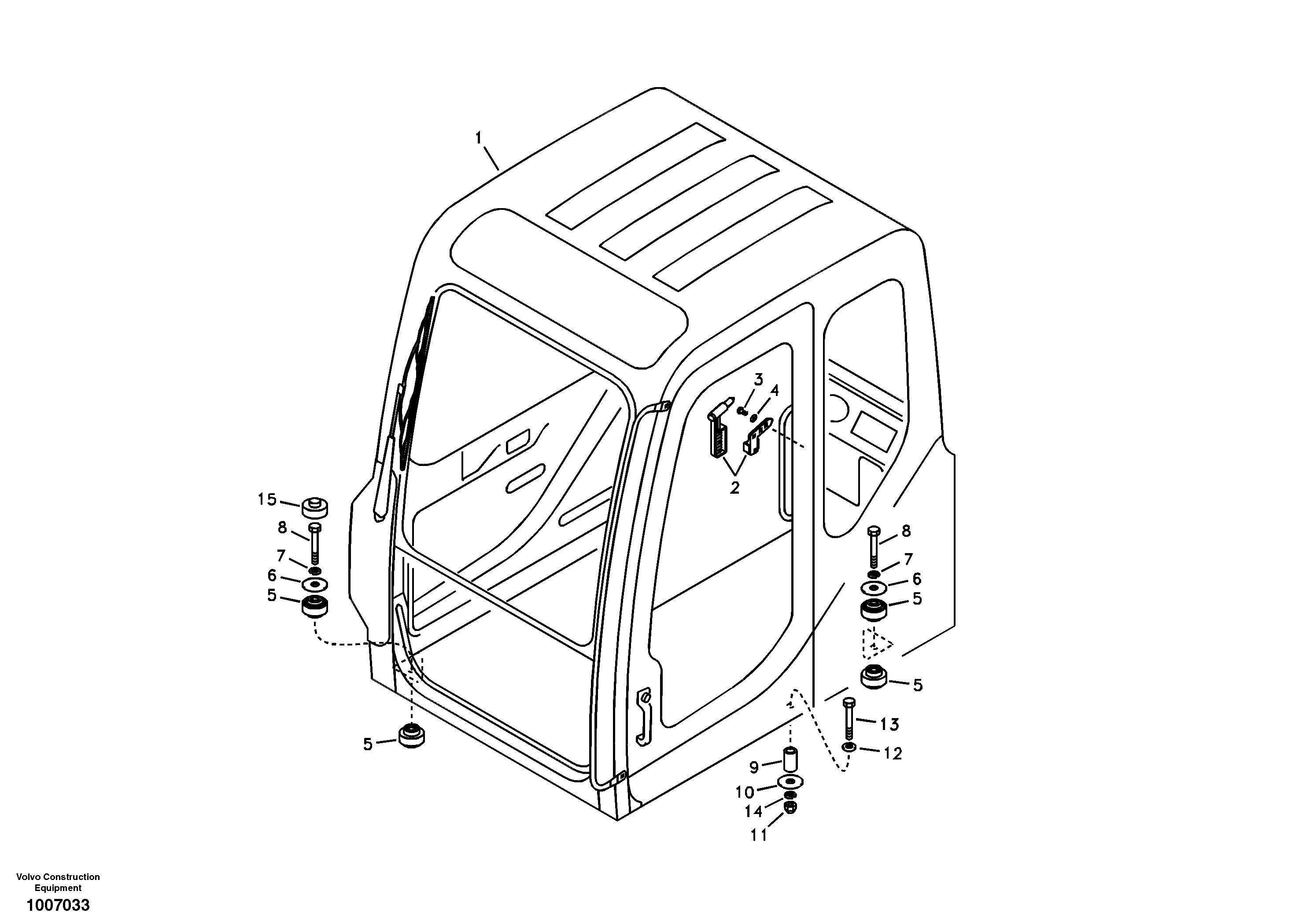 Схема запчастей Volvo EC55B - 106272 Cab mount 