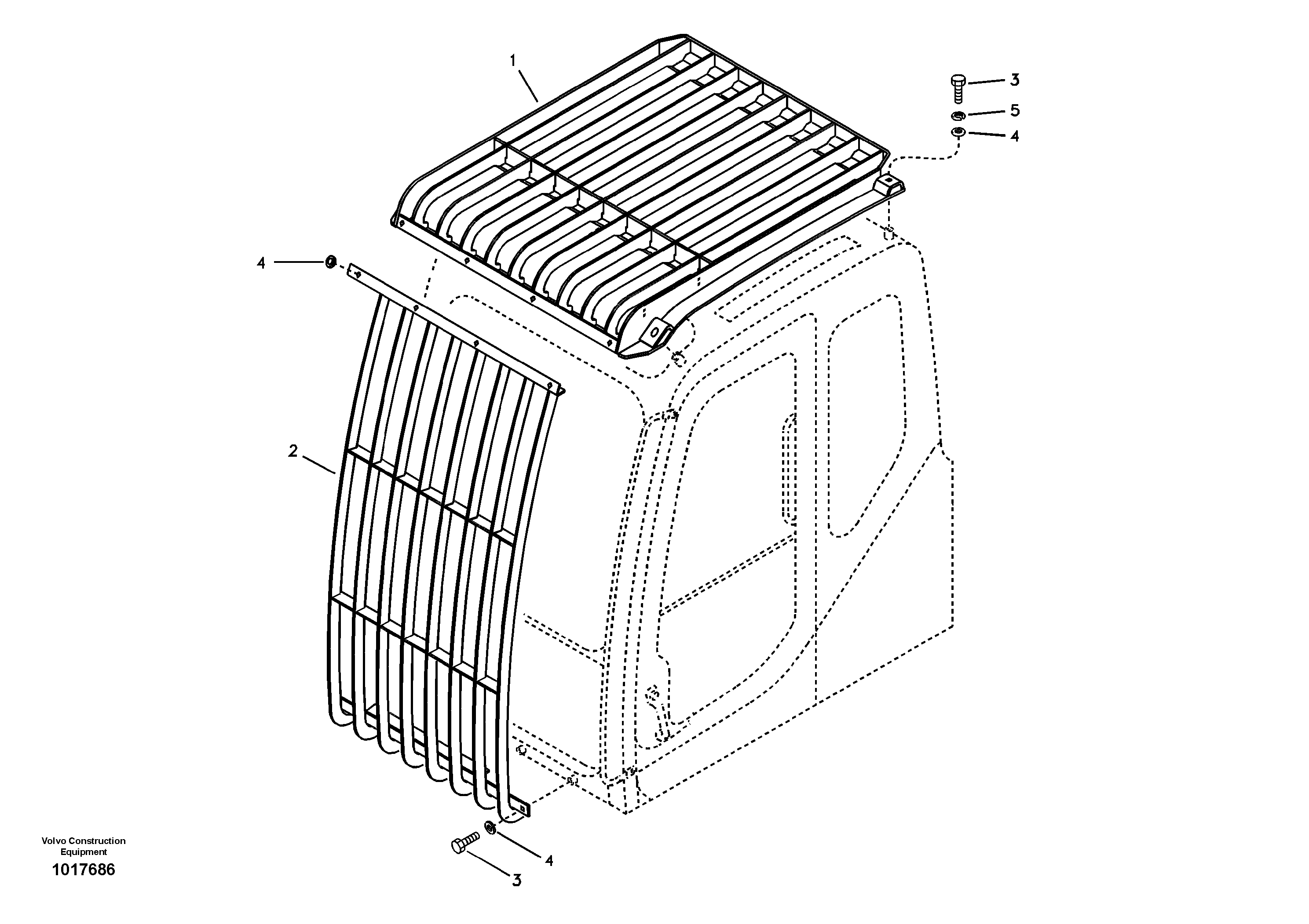 Схема запчастей Volvo EC55B - 34868 Falling object guards 