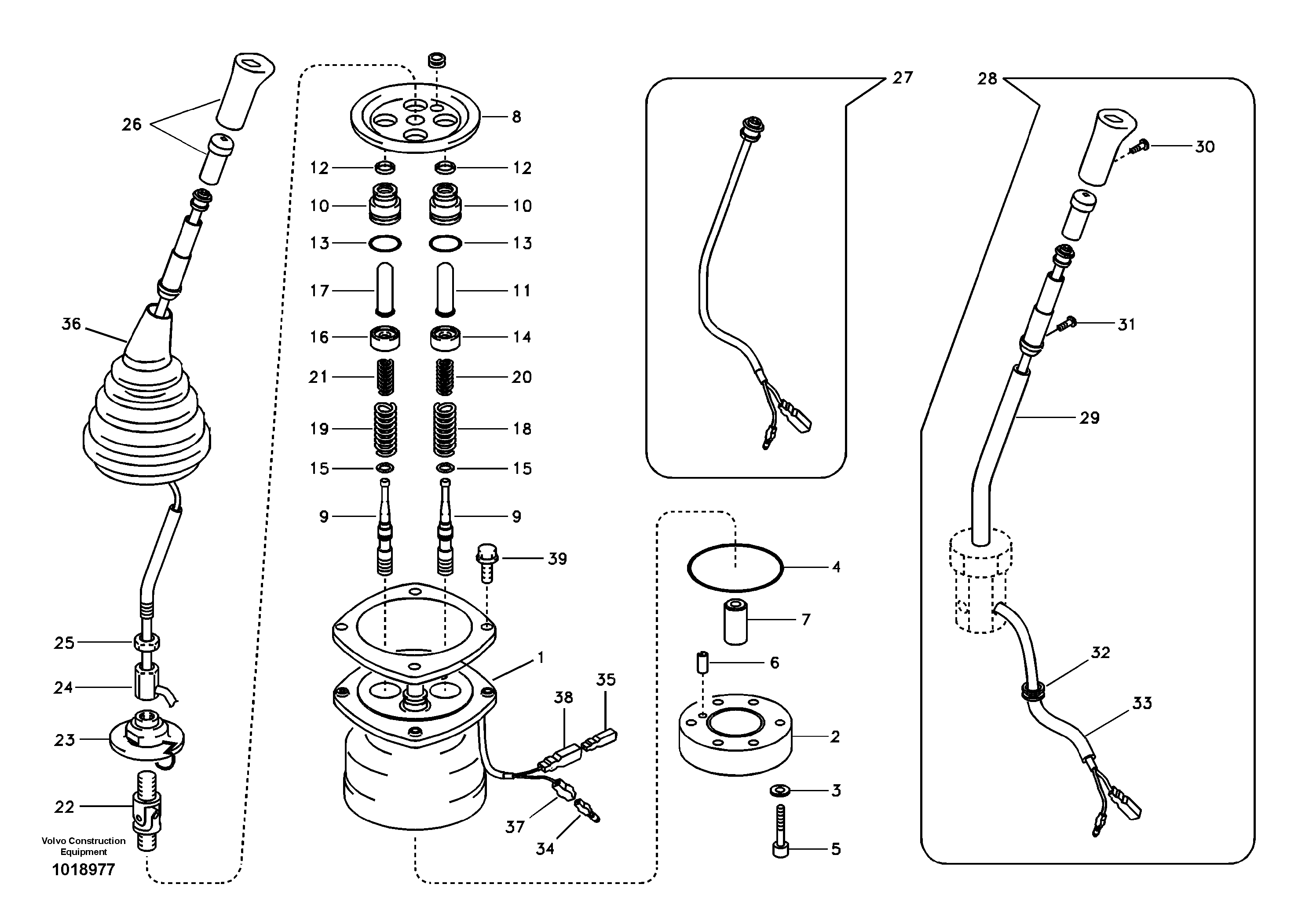 Схема запчастей Volvo EC55B - 99138 Servo system, remote control valve 