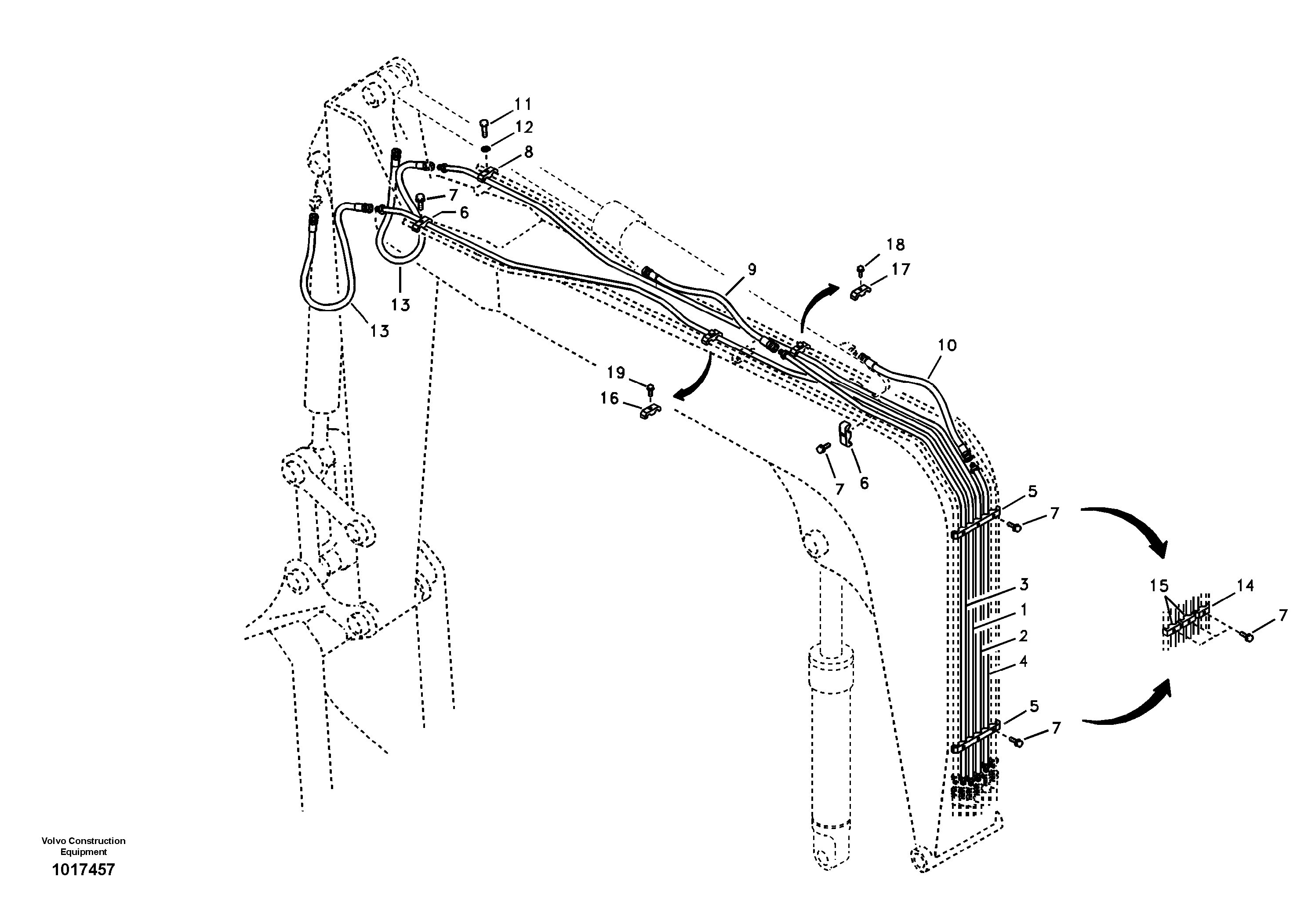 Схема запчастей Volvo EC55B - 34900 Working hydraulic, dipper arm cylinder on boom 