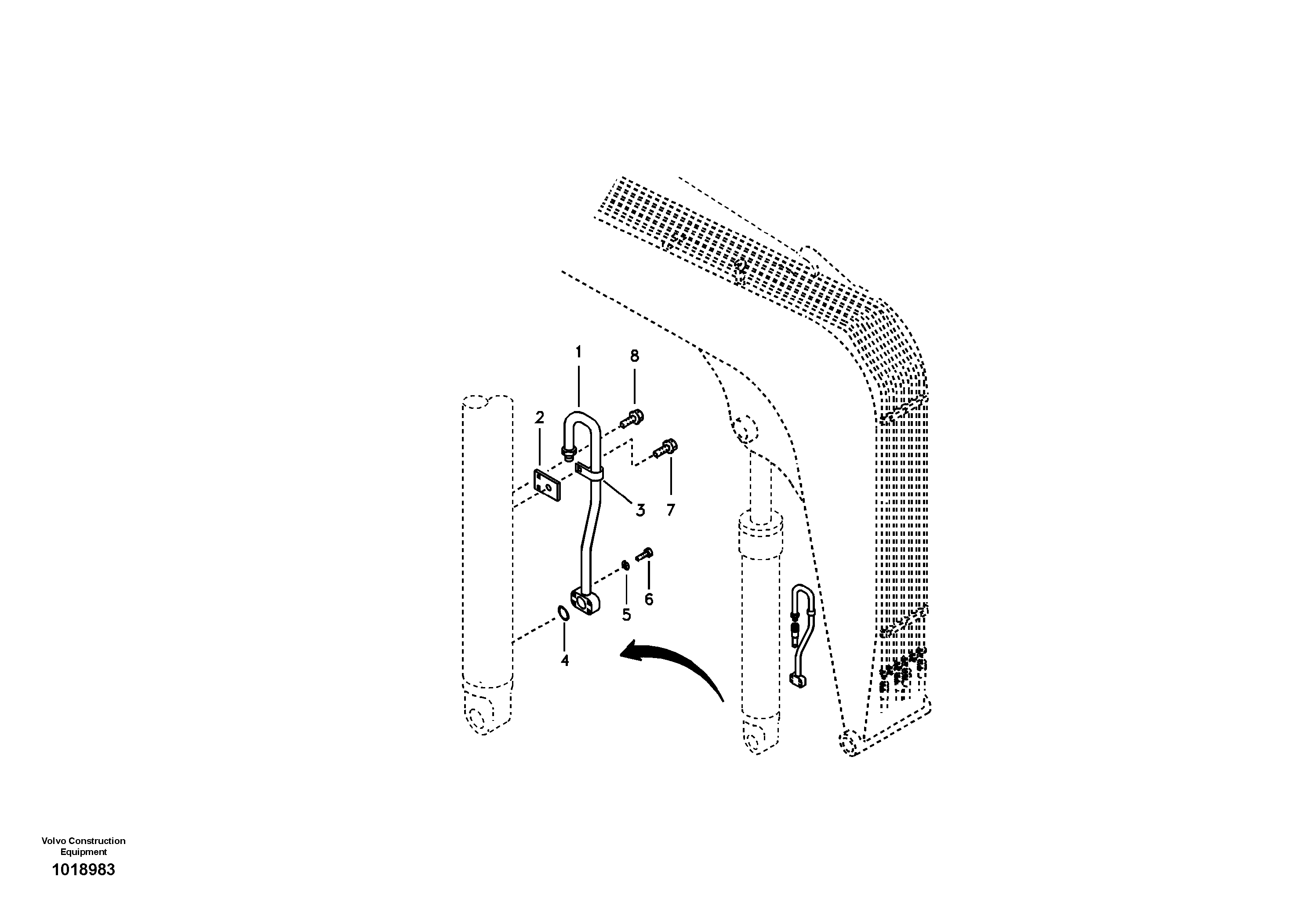 Схема запчастей Volvo EC55B - 34902 Working hydraulic, boom cylinder 