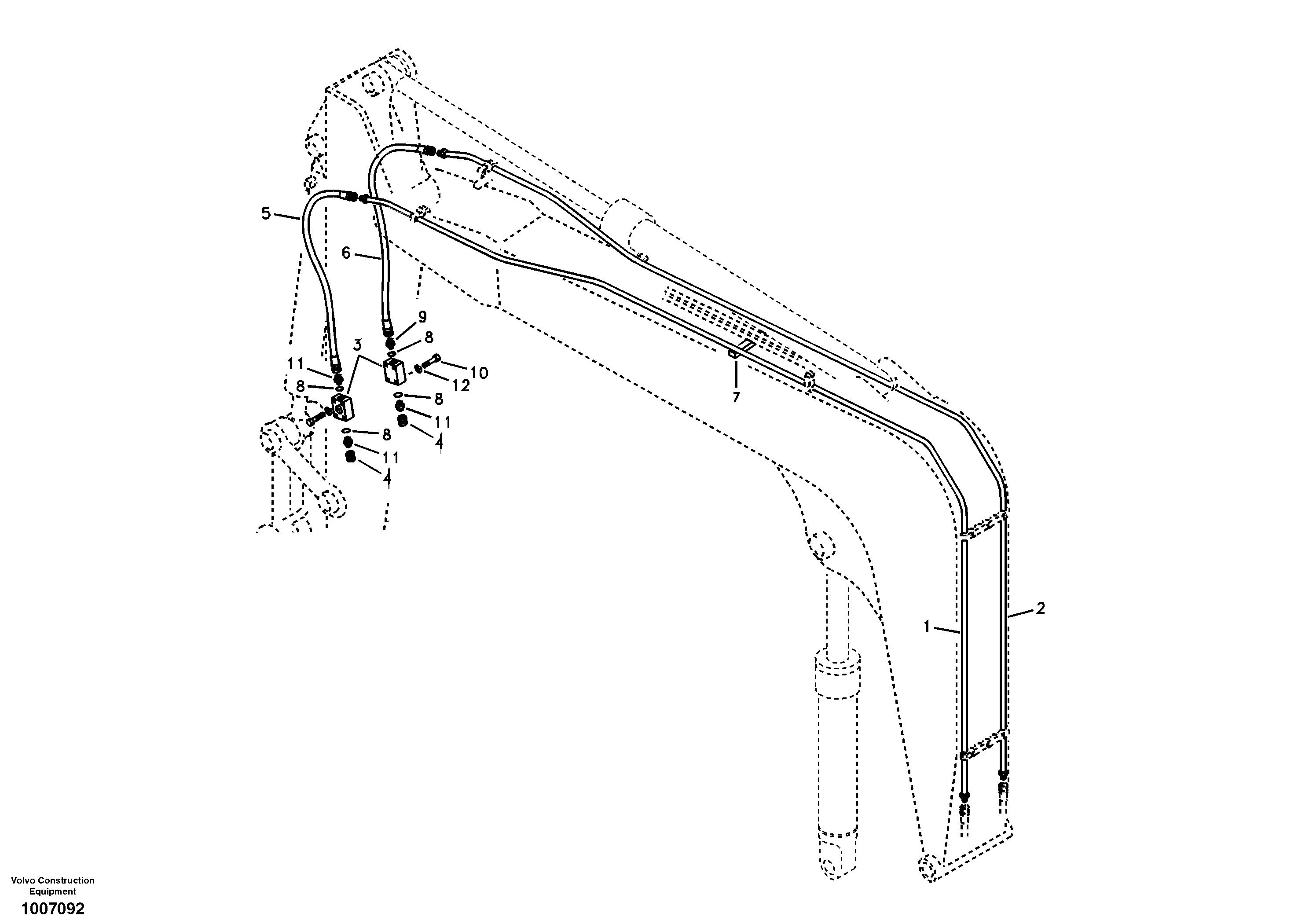 Схема запчастей Volvo EC55B - 34905 Working hydraulic, hammer and shear for boom 