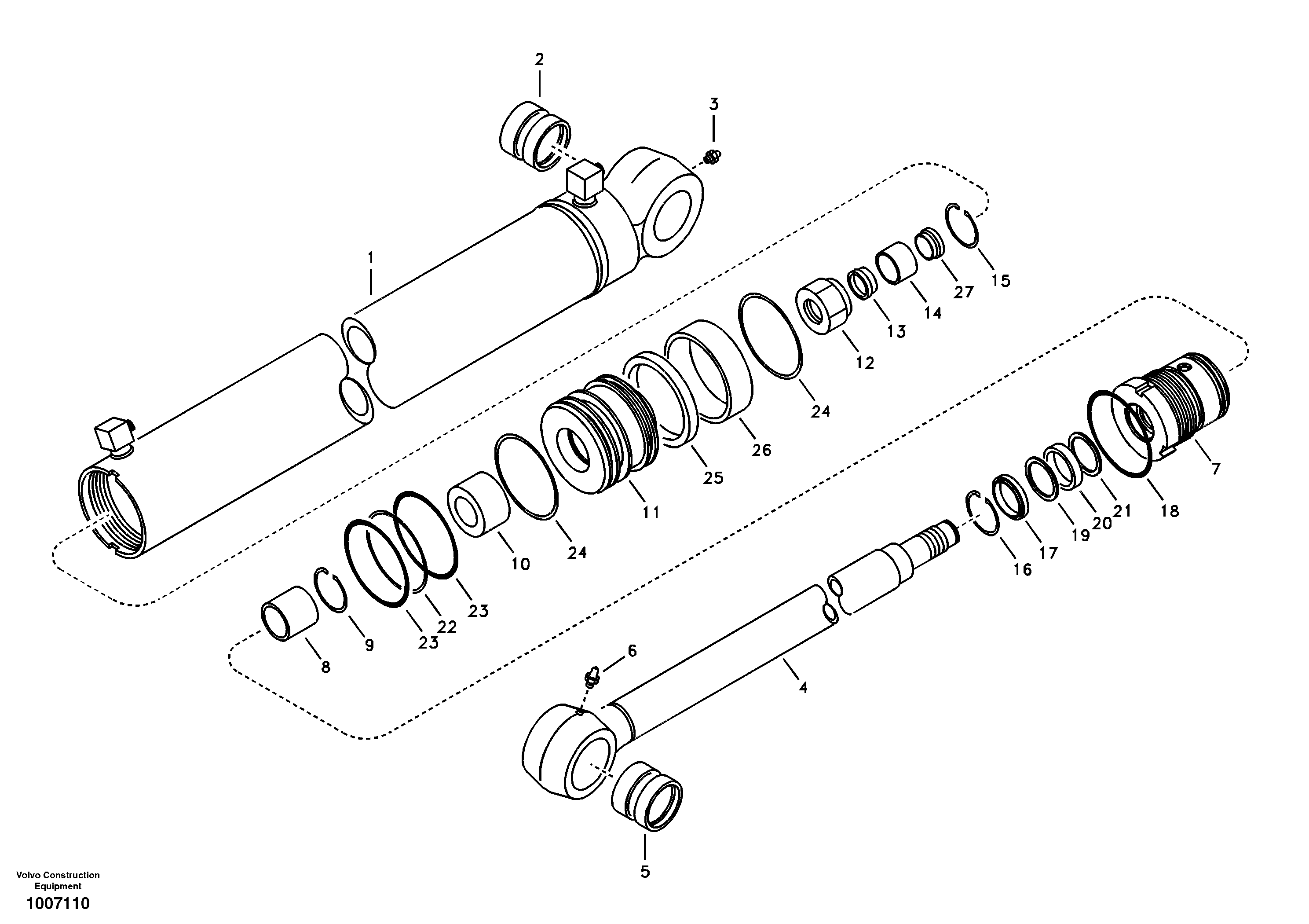 Схема запчастей Volvo EC55B - 20767 Boom swing cylinder 