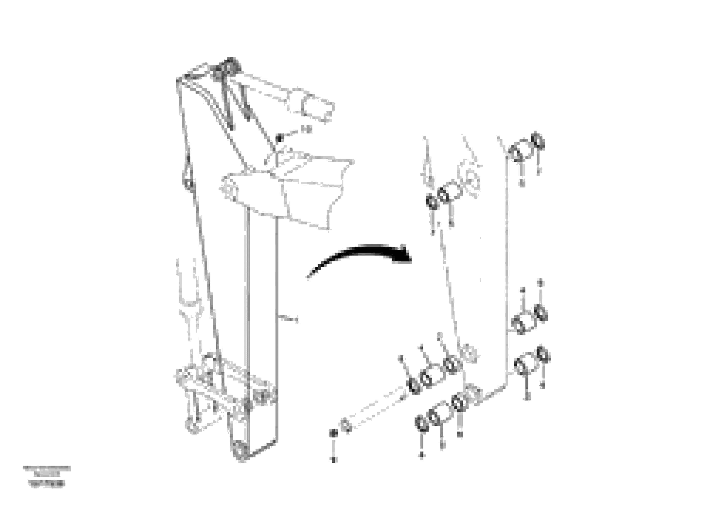 Схема запчастей Volvo EC55B - 19453 Dipper arm and grease piping with piping seat 