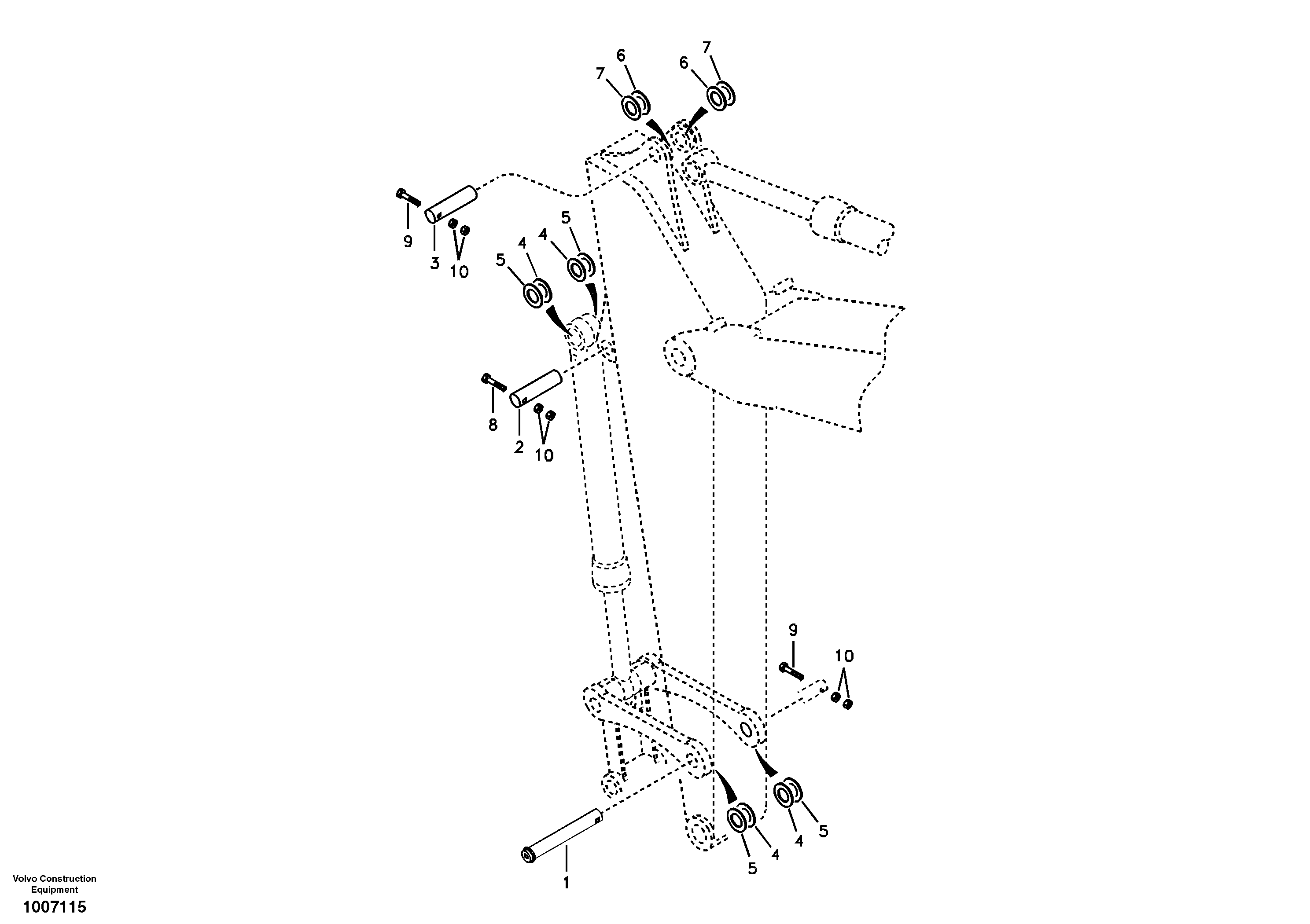 Схема запчастей Volvo EC55B - 4581 Links to dipper arm 