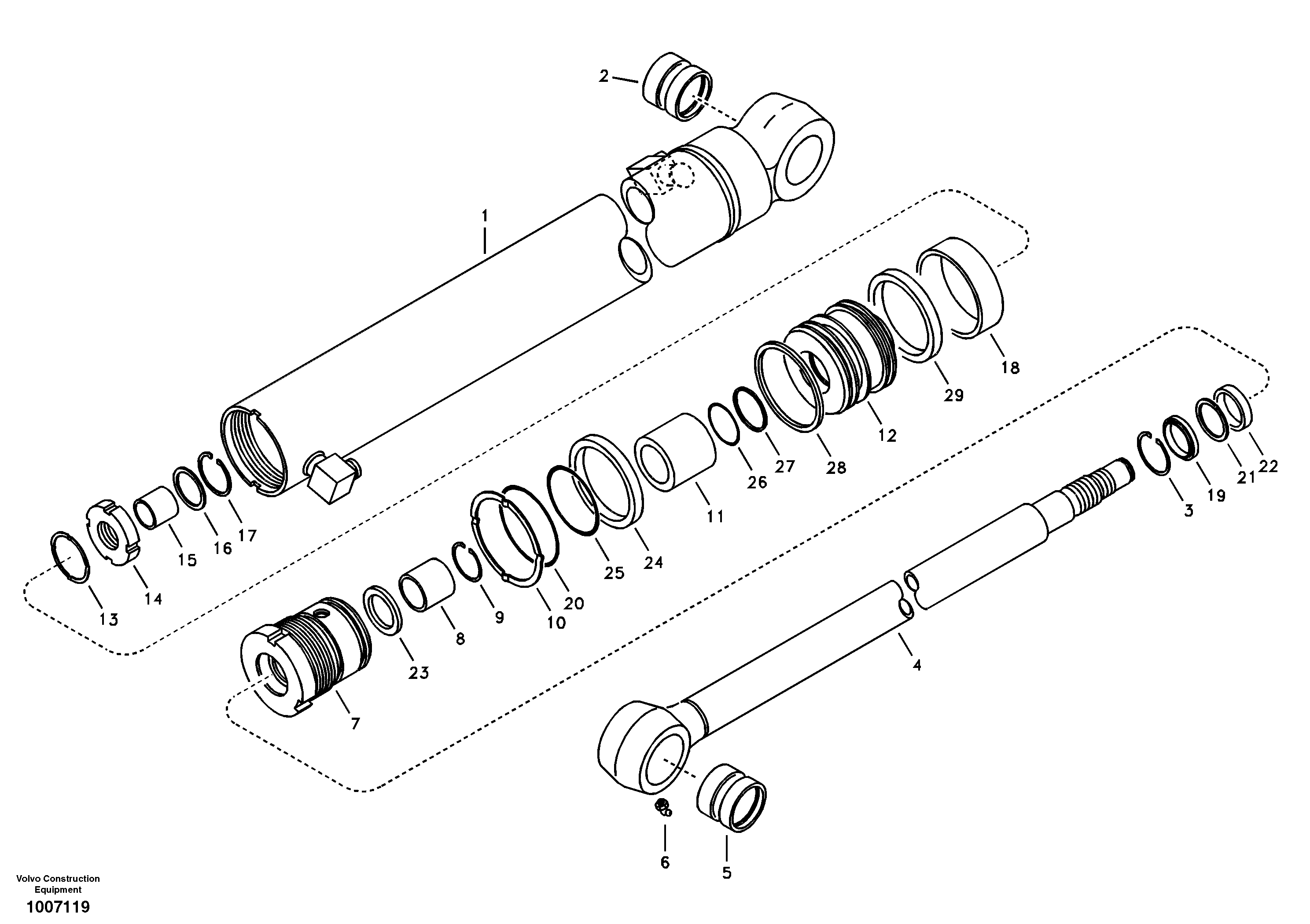 Схема запчастей Volvo EC55B - 61644 Dipper arm cylinder 