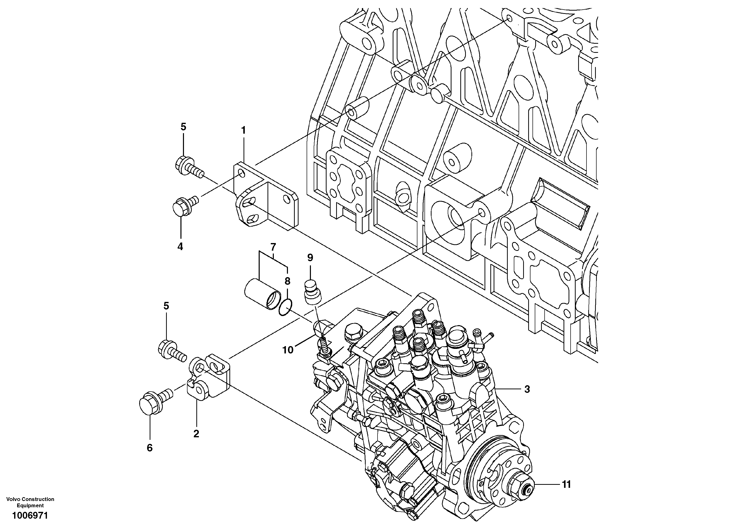 Схема запчастей Volvo EW55B - 3969 Насос 