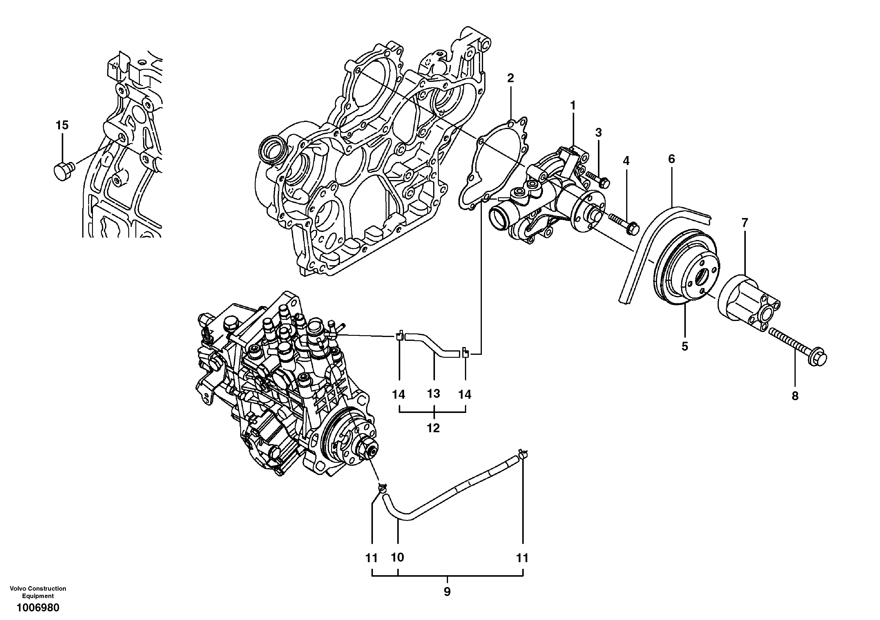 Схема запчастей Volvo EW55B - 3691 Fan drive 