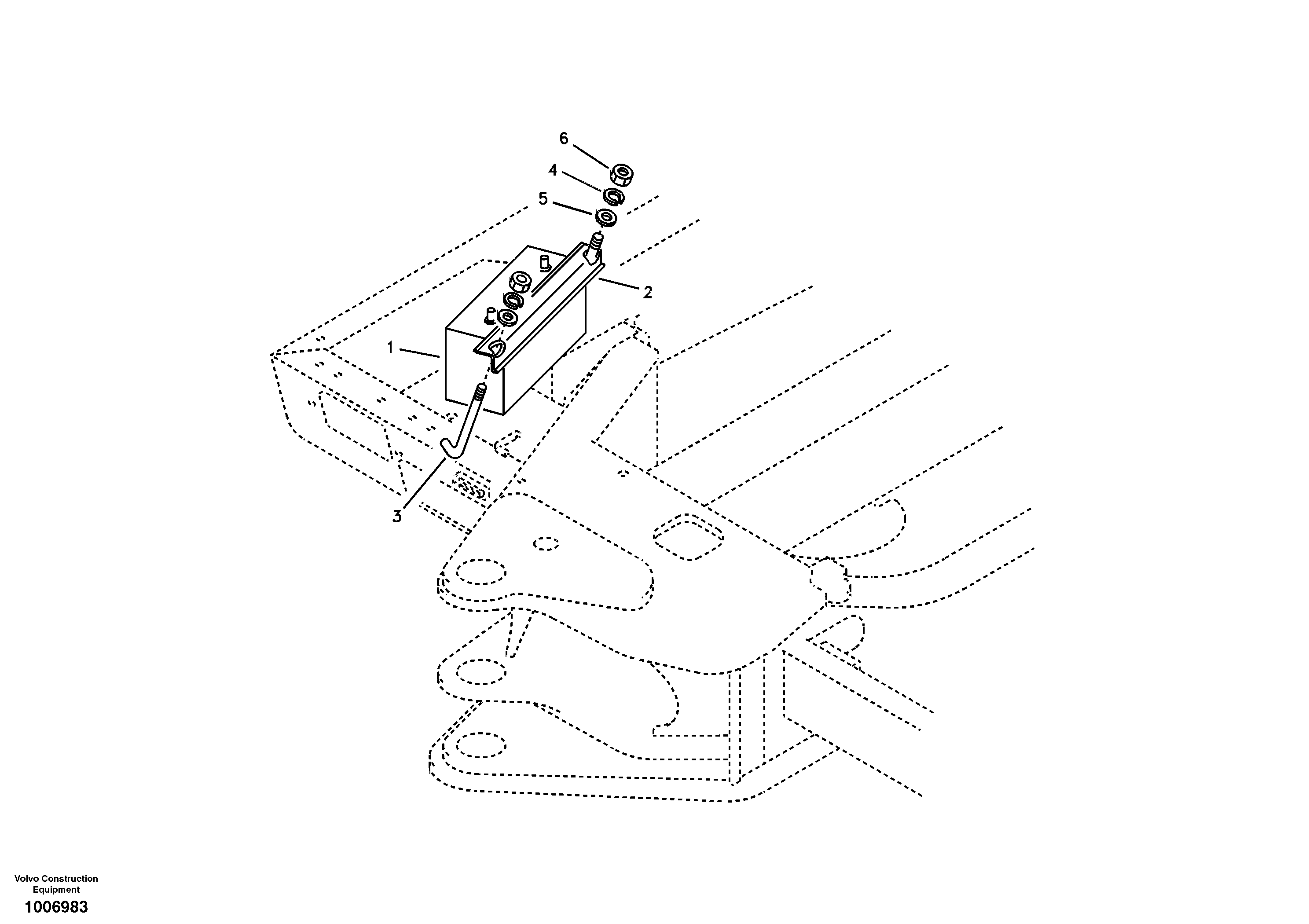 Схема запчастей Volvo EW55B - 32205 Battery with assembling details 