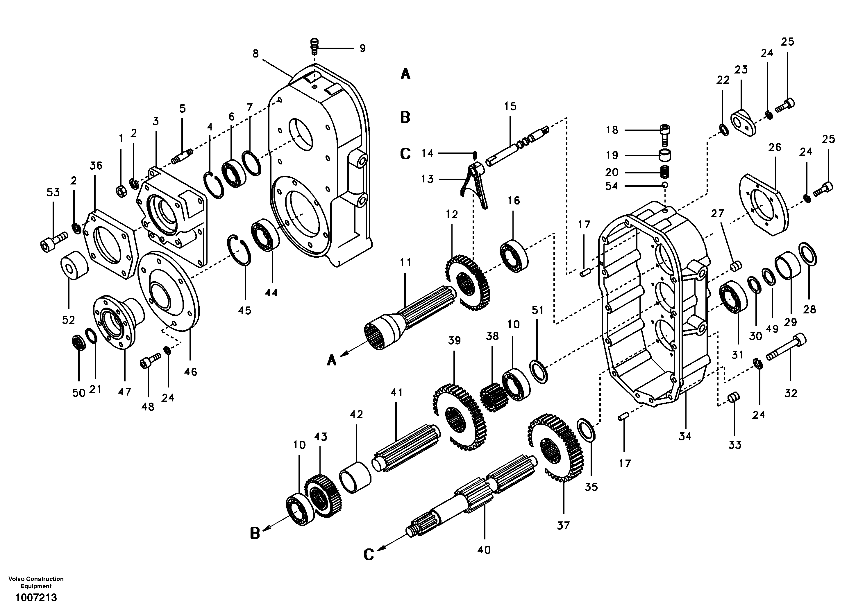 Схема запчастей Volvo EW55B - 94424 Input shaft, housing 