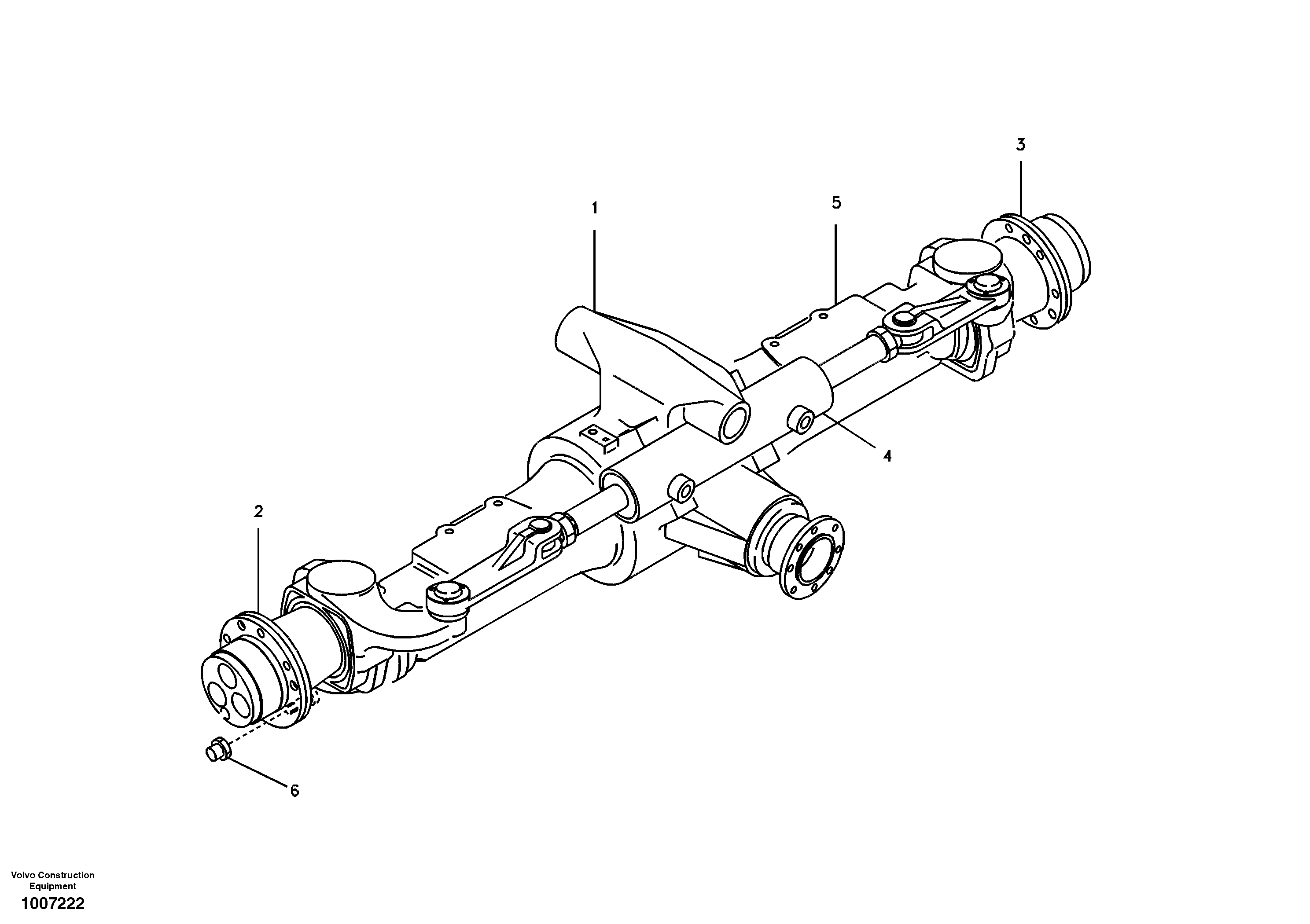 Схема запчастей Volvo EW55B - 4444 Axle, front 