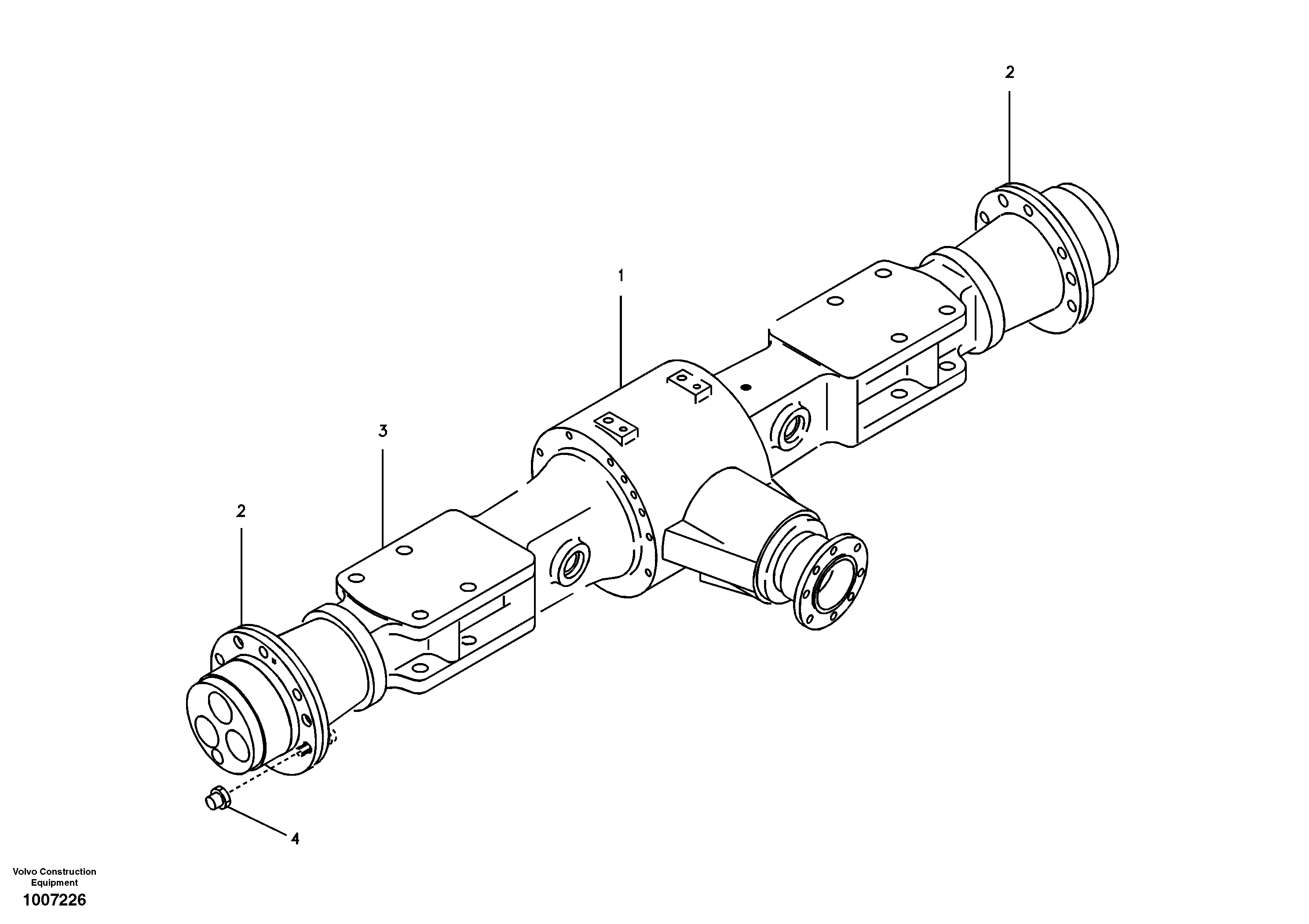 Схема запчастей Volvo EW55B - 4446 Мост задний (ось) 