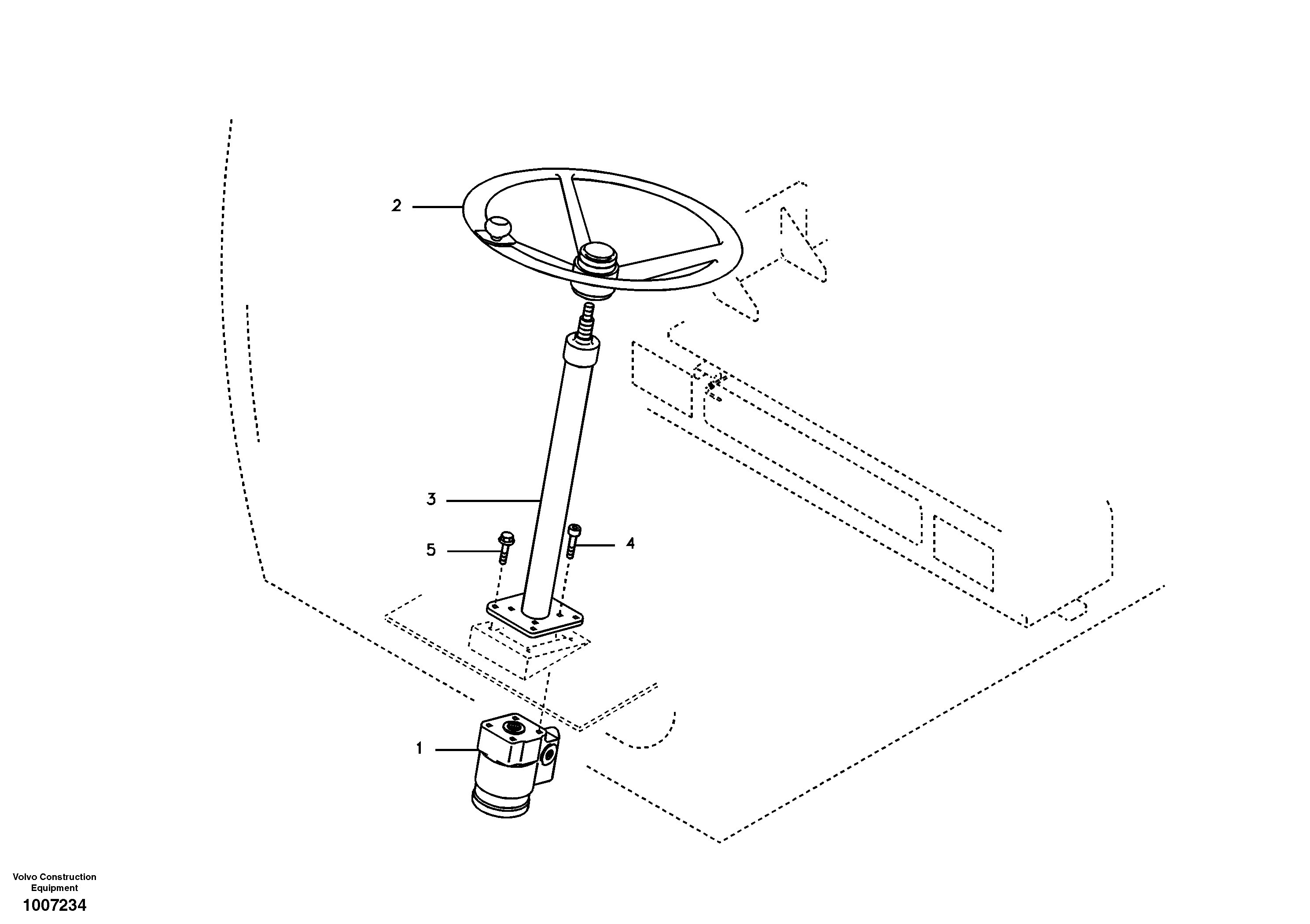 Схема запчастей Volvo EW55B - 2416 Steering wheel and column 