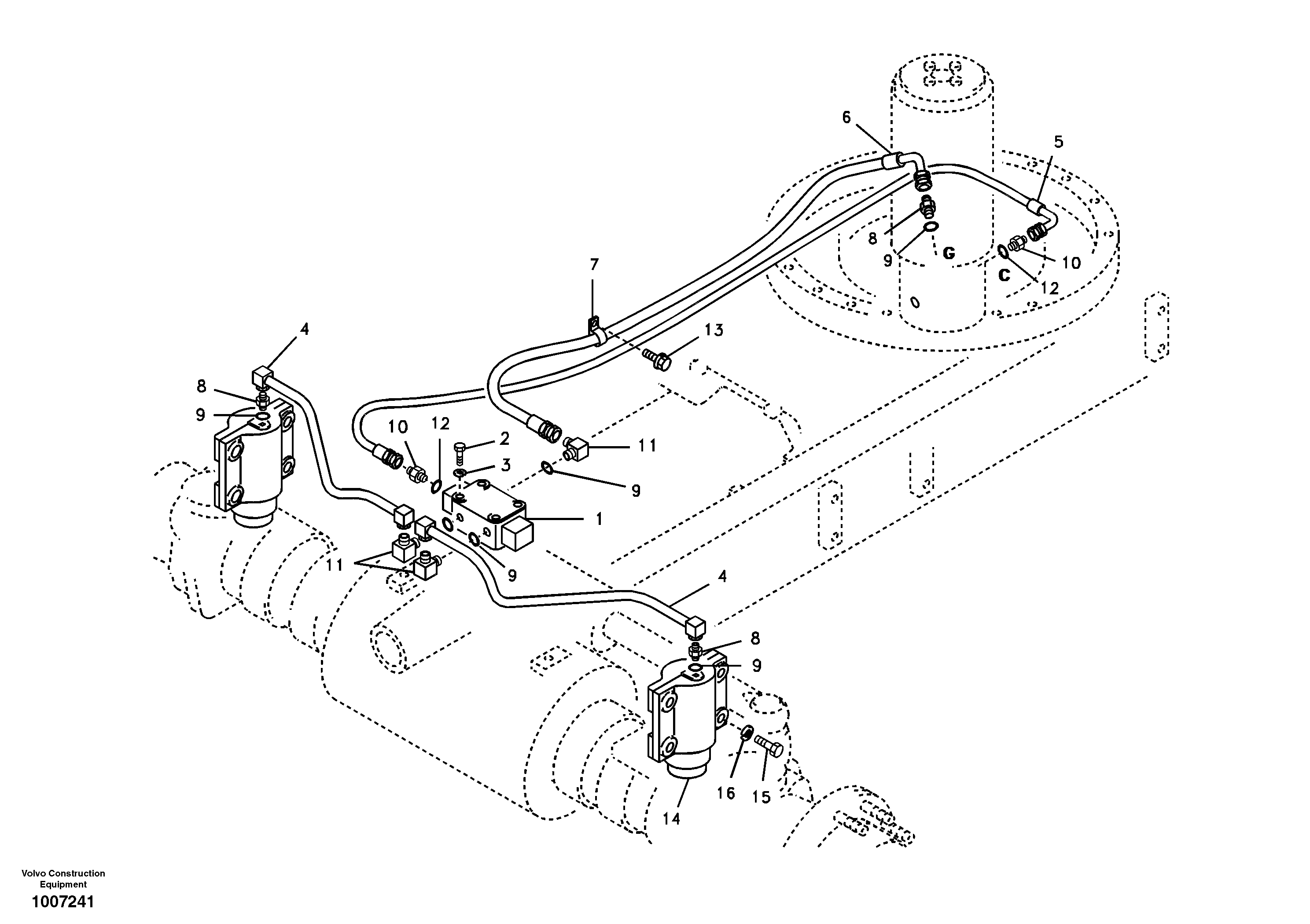 Схема запчастей Volvo EW55B - 5256 Axle locking system 