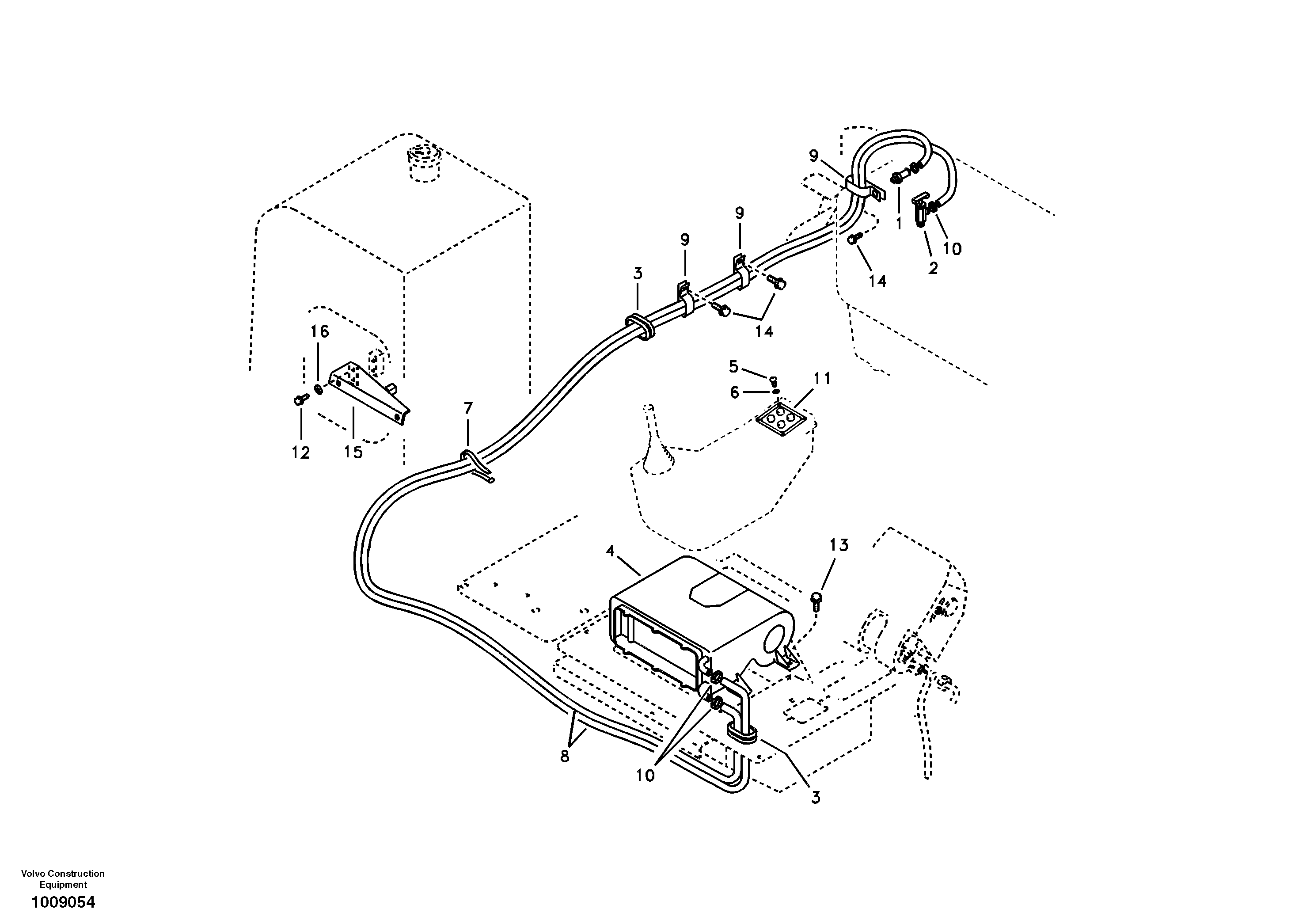 Схема запчастей Volvo EW55B - 49220 Heating line 