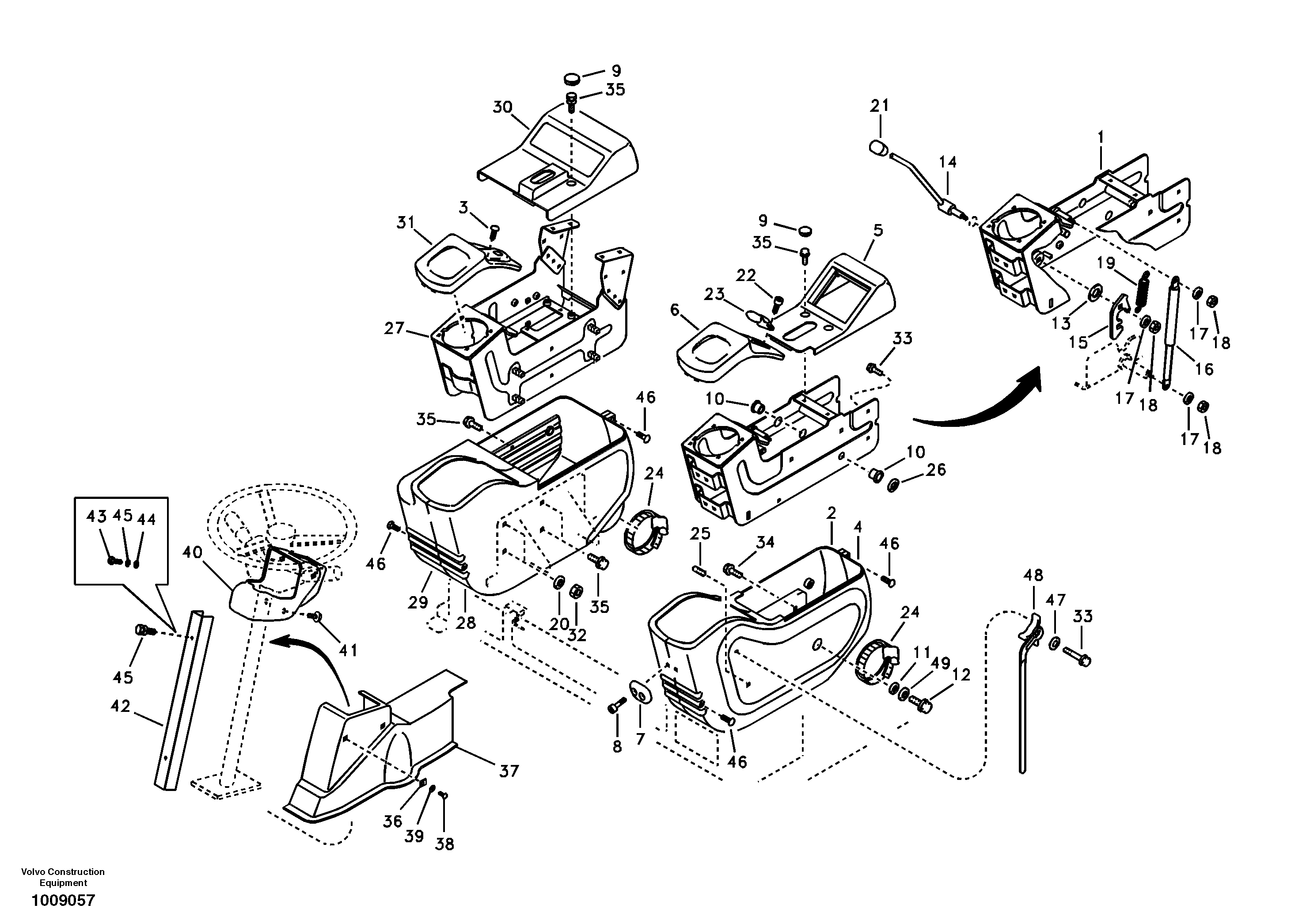 Схема запчастей Volvo EW55B - 4274 Instrument panel, control panel 