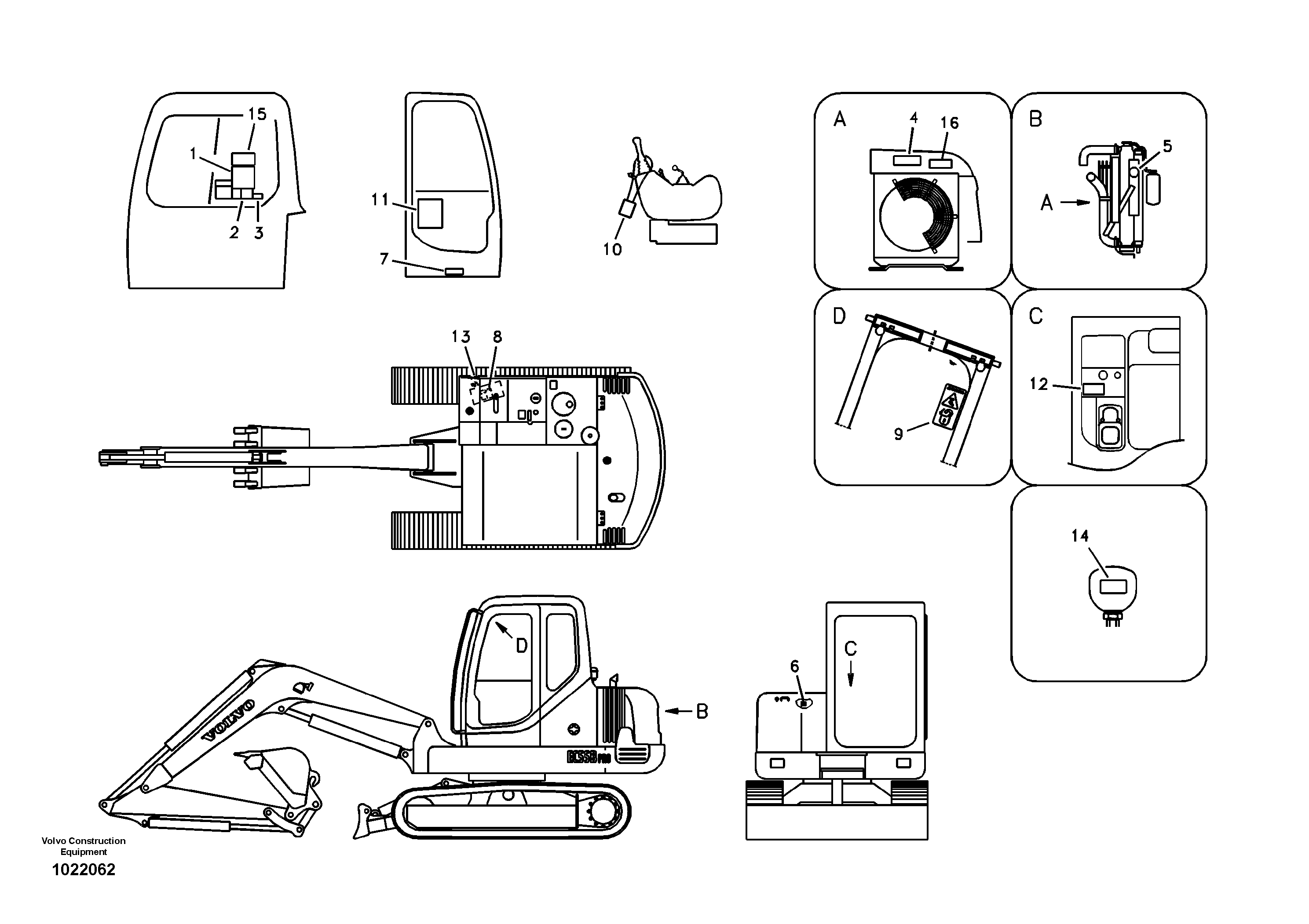 Схема запчастей Volvo EW55B - 4278 Decal, inner location 