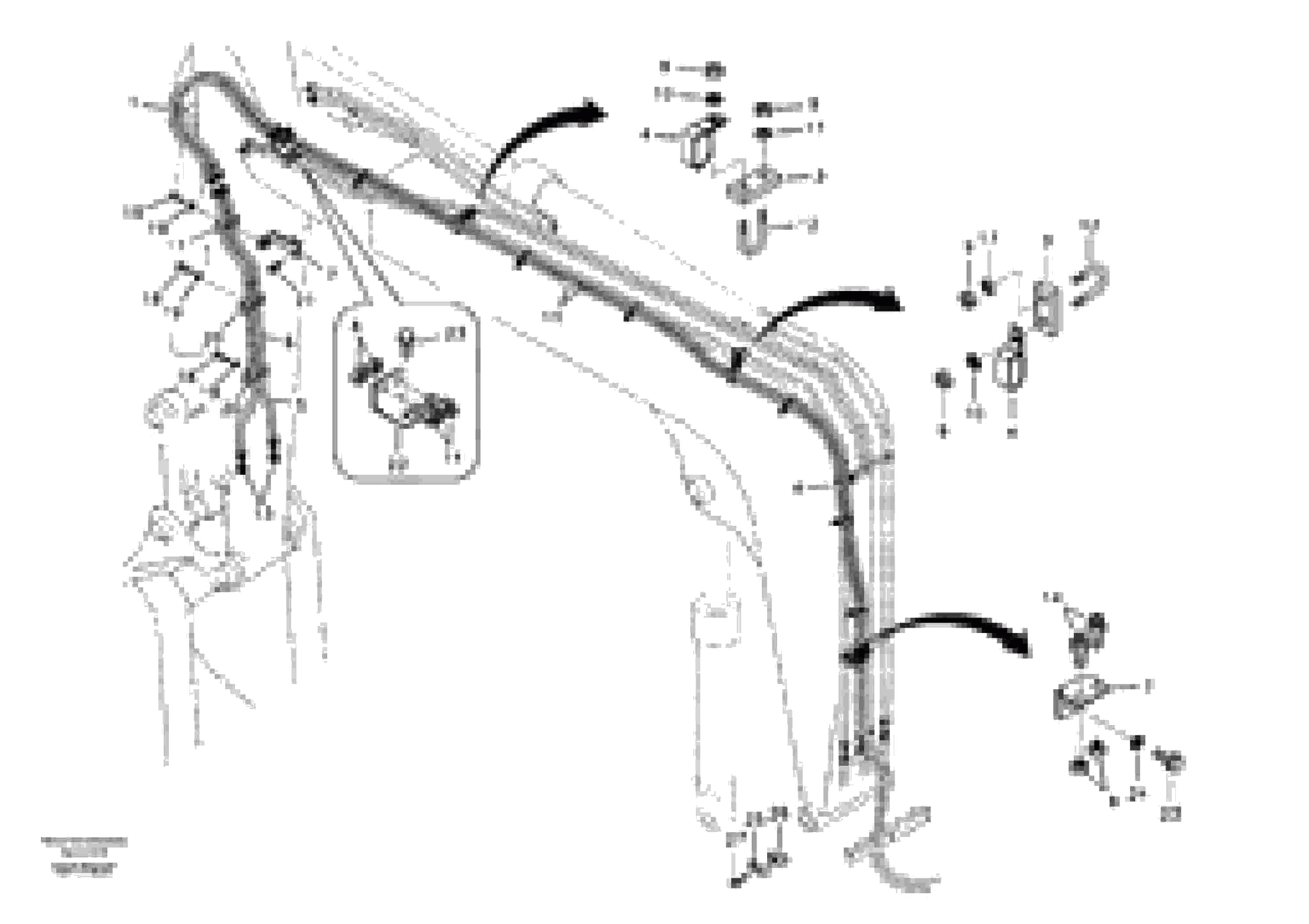 Схема запчастей Volvo EW55B - 6616 Working hydraulic, quick fit on boom 