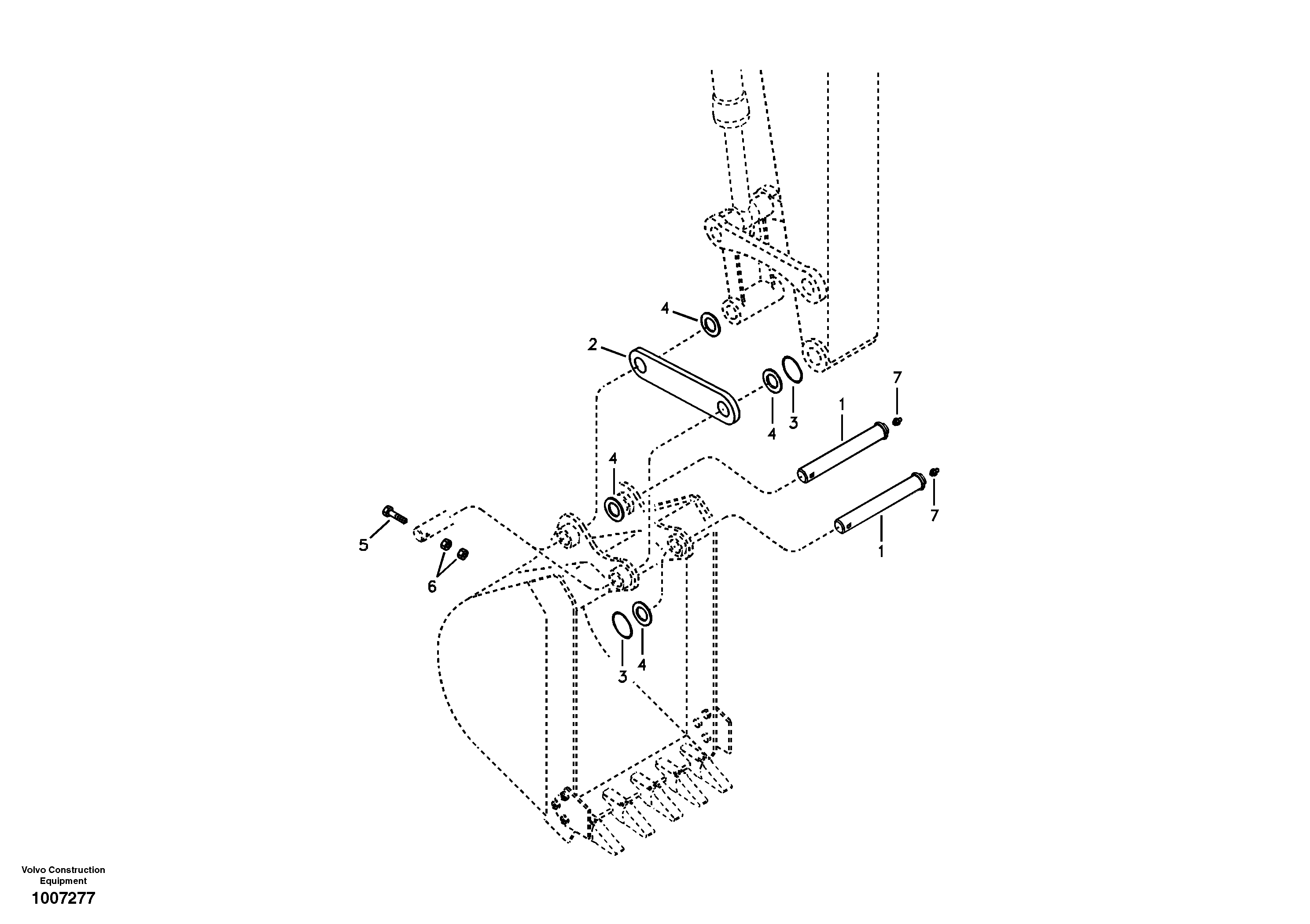 Схема запчастей Volvo EW55B - 6624 Linkage for no bucket 