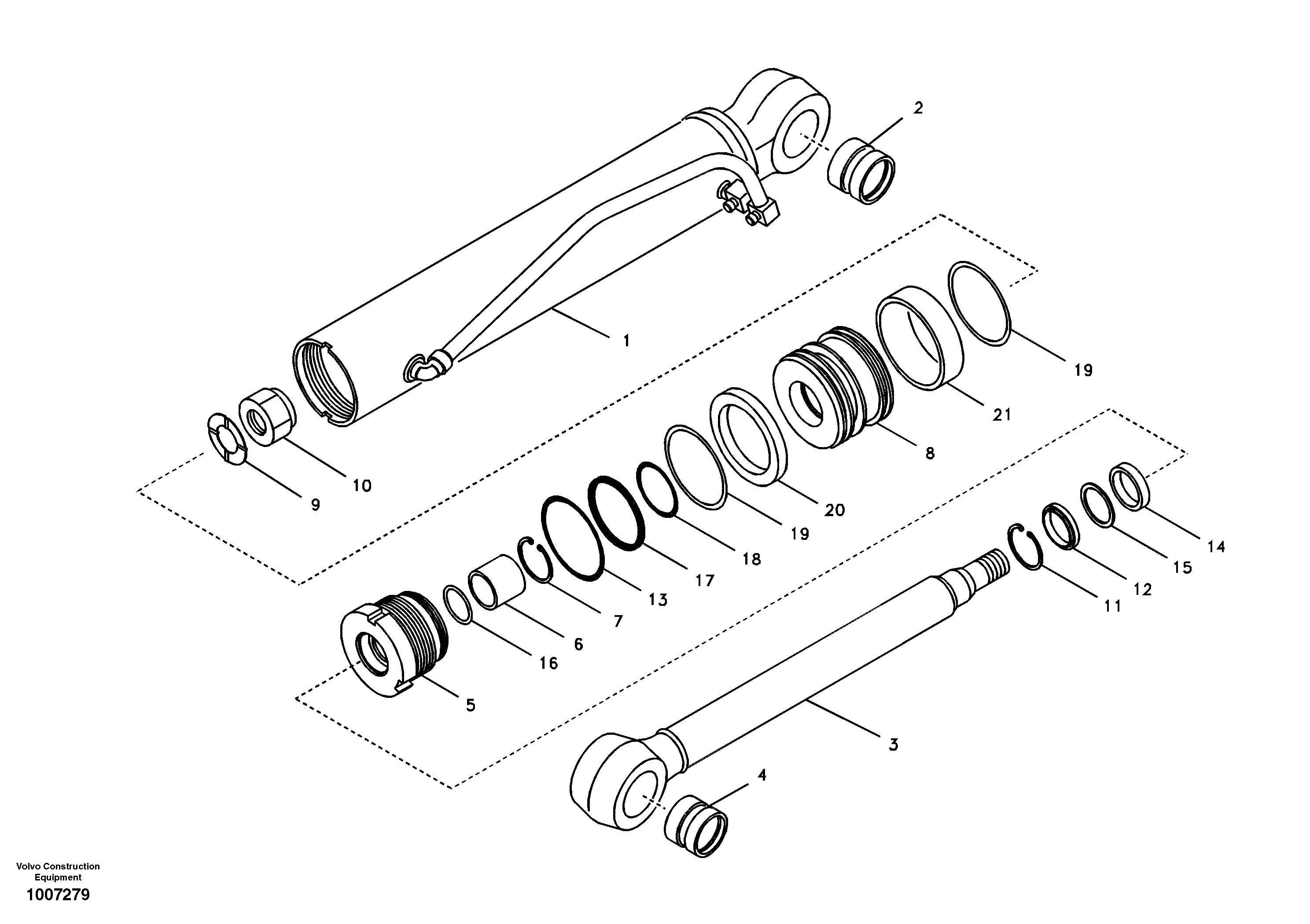 Схема запчастей Volvo EW55B - 79489 Гидроцилиндр отвала 