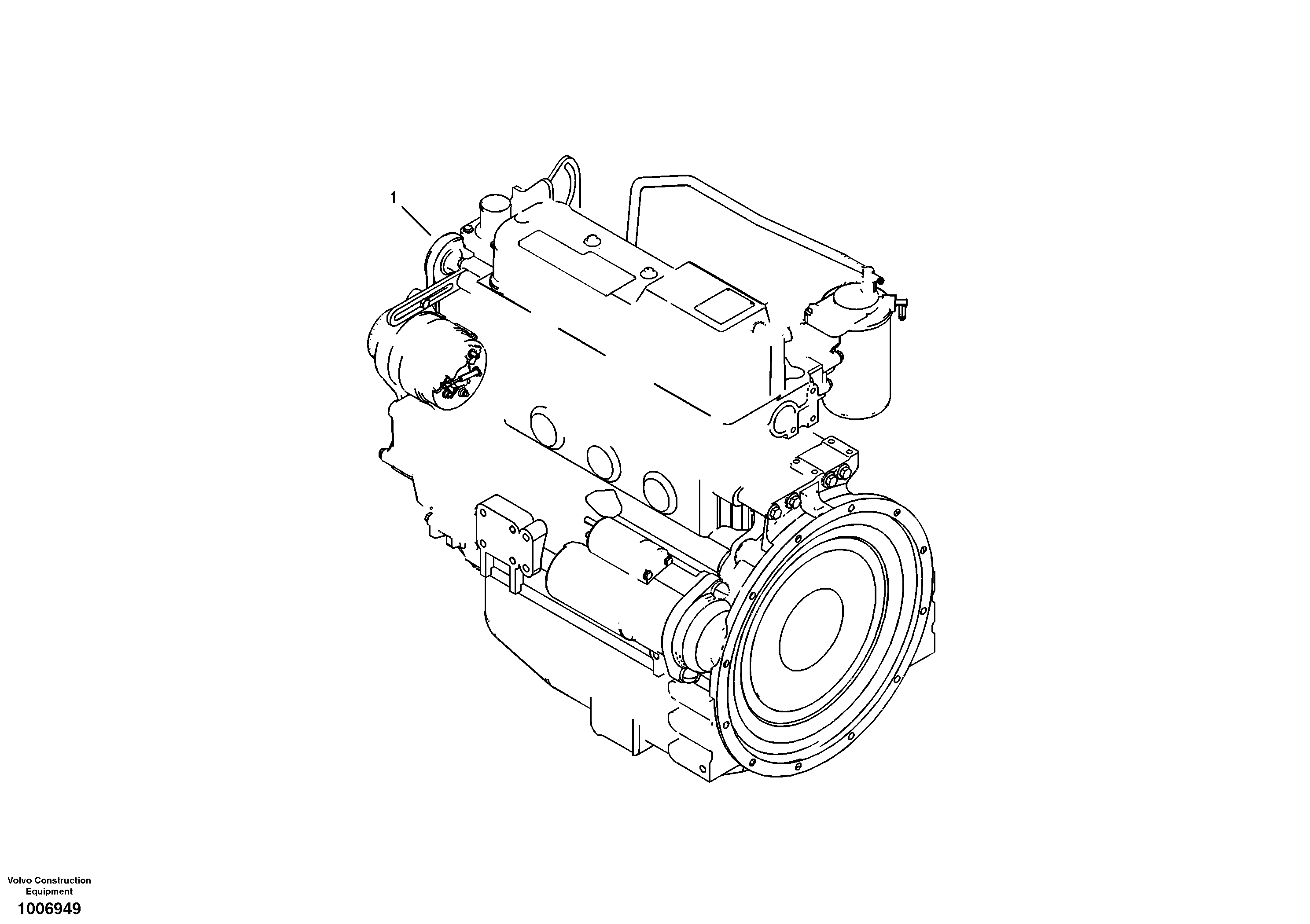 Схема запчастей Volvo EW55B - 3785 Двигатель в сборе 