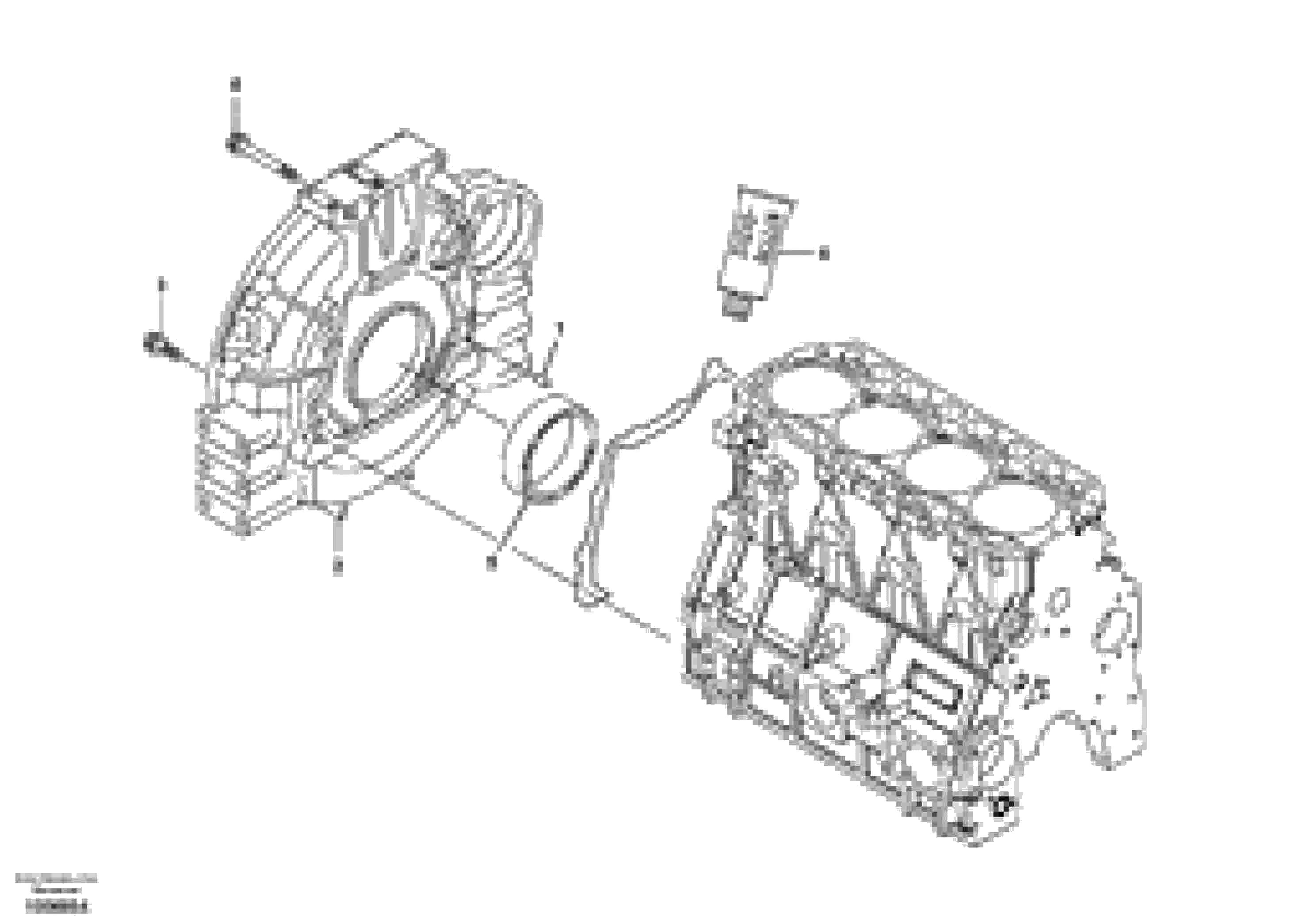 Схема запчастей Volvo EW55B - 4843 Картер маховика 