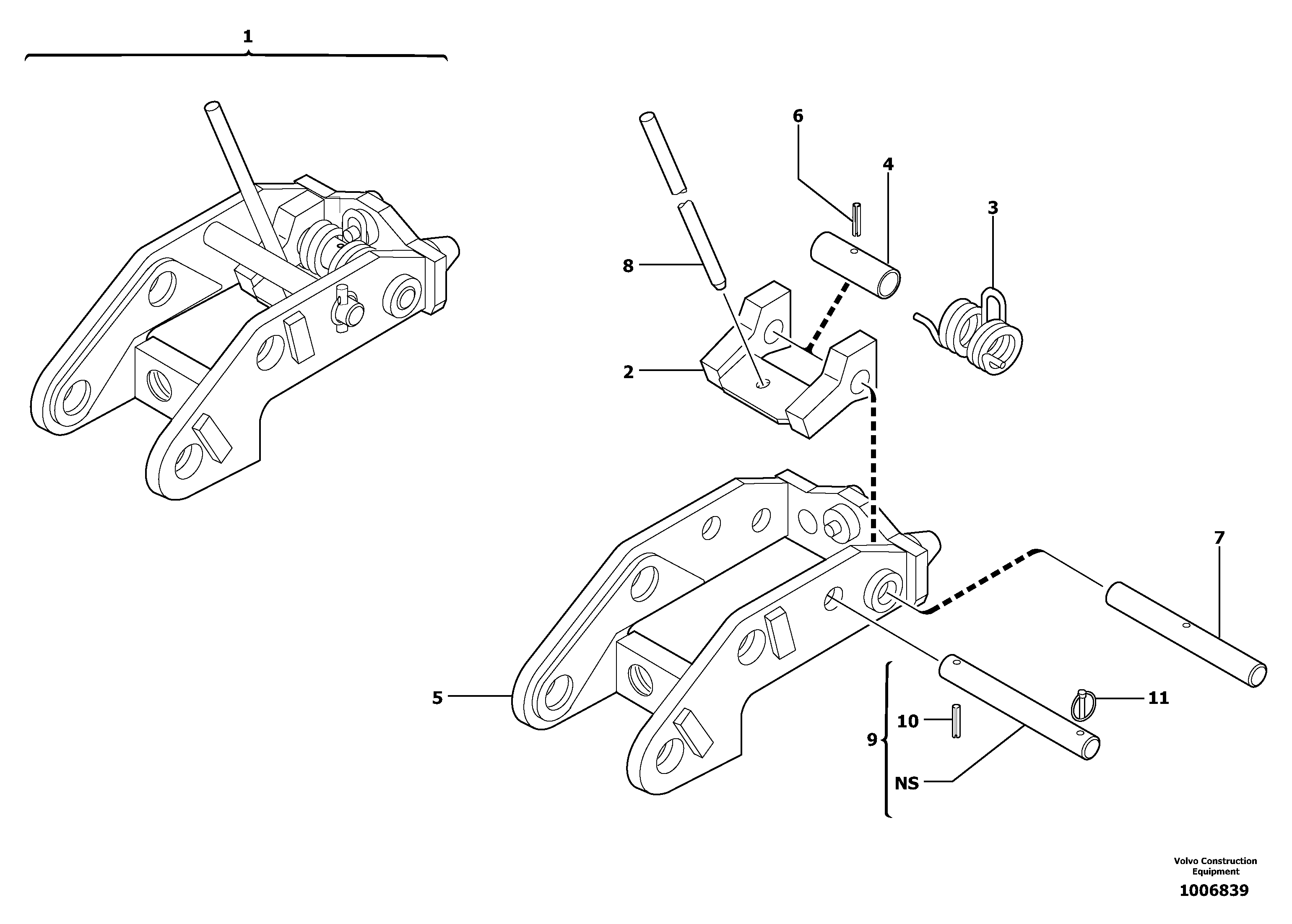 Схема запчастей Volvo EC13 TYPE 600 XR/XTV - 42354 Tool holder / mechanical control 