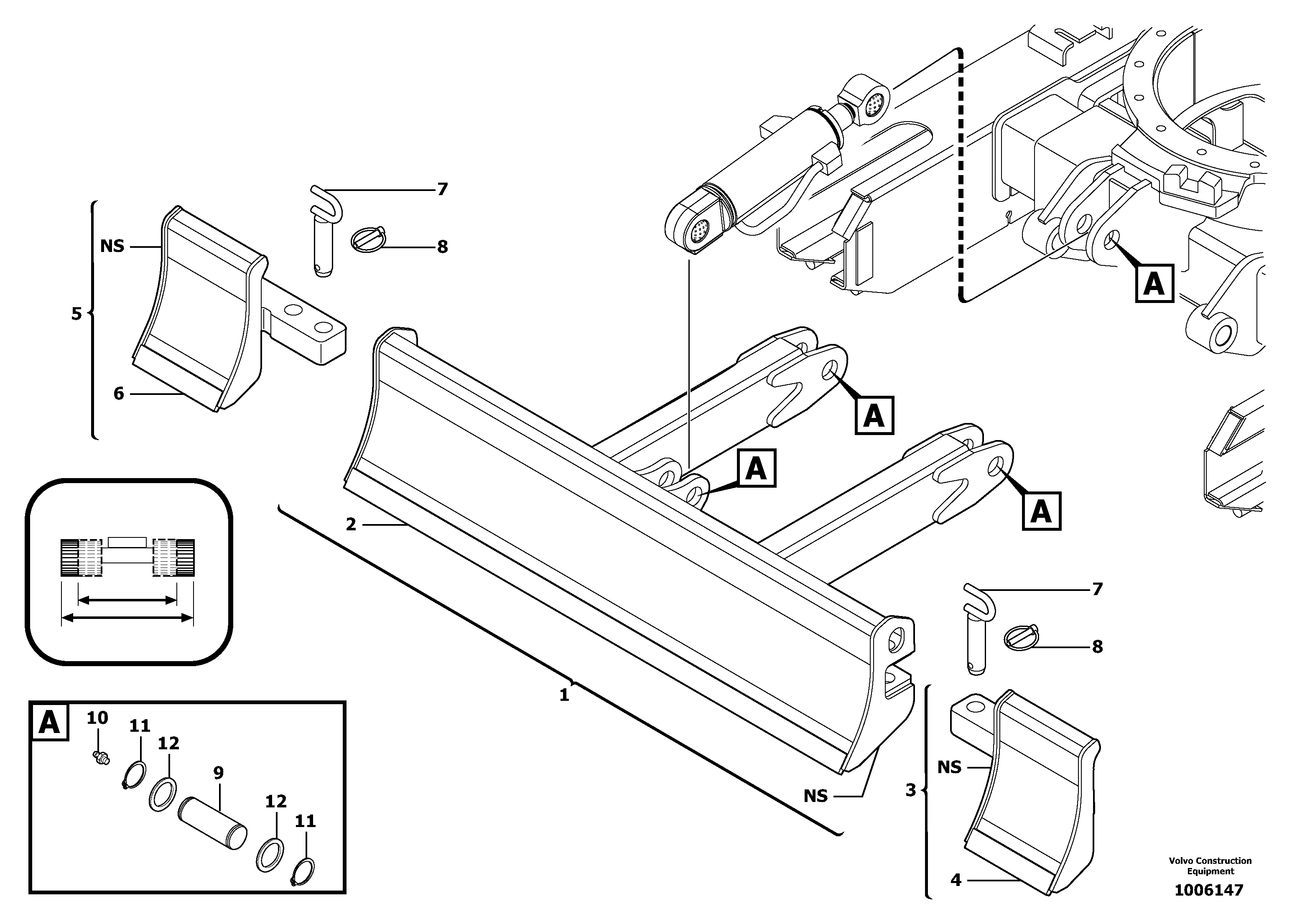 Схема запчастей Volvo EC13 TYPE 600 XR/XTV - 101367 dozer blade / variable track 