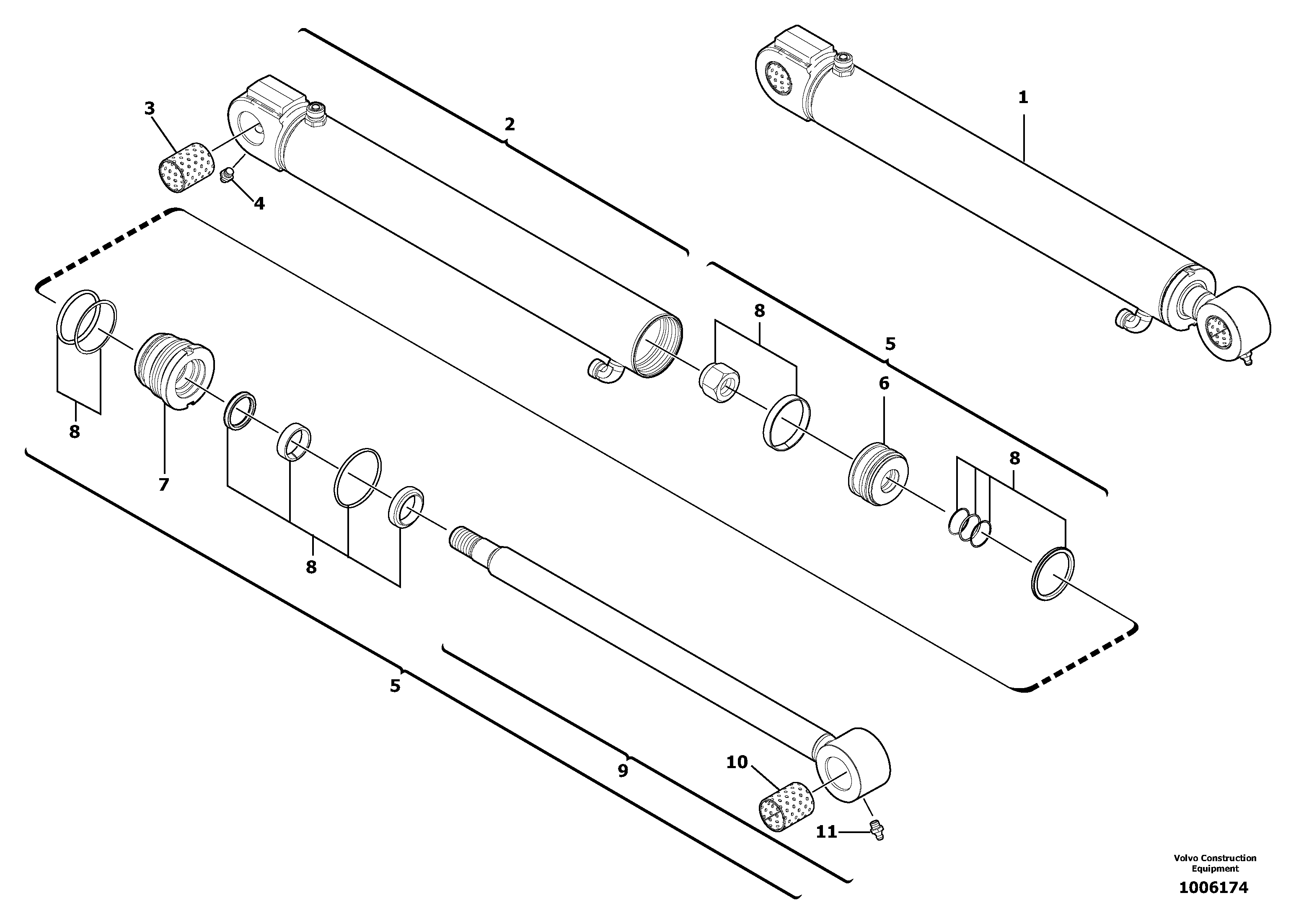 Схема запчастей Volvo EC13 TYPE 600 XR/XTV - 14767 Boom offset cylinder 