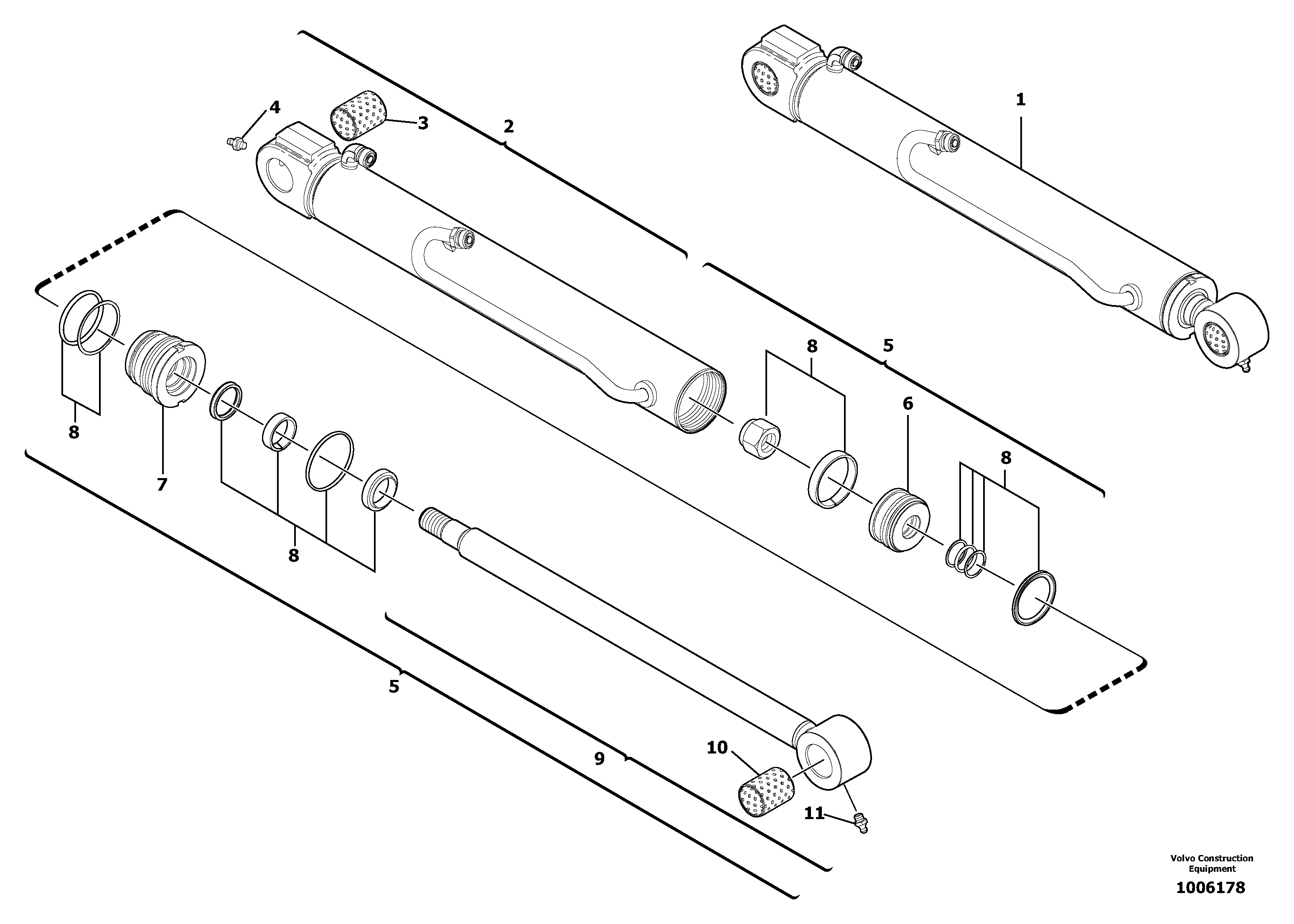 Схема запчастей Volvo EC13 TYPE 600 XR/XTV - 14774 Dipper arm cylinder 