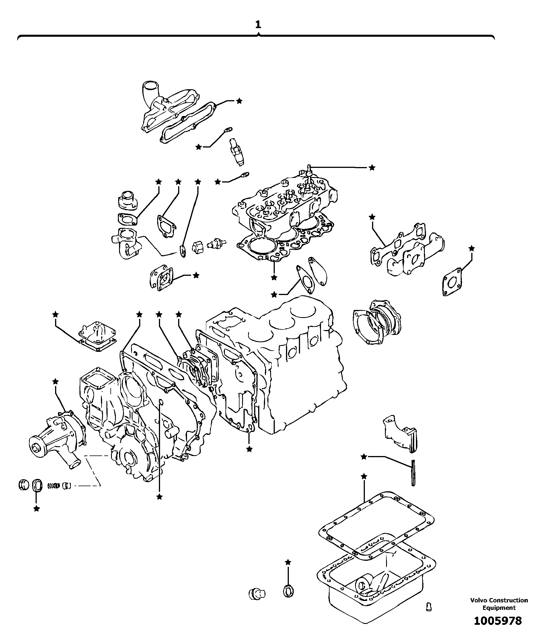 Схема запчастей Volvo EC13 TYPE 600 XR/XTV - 7685 Engine gasket kit 