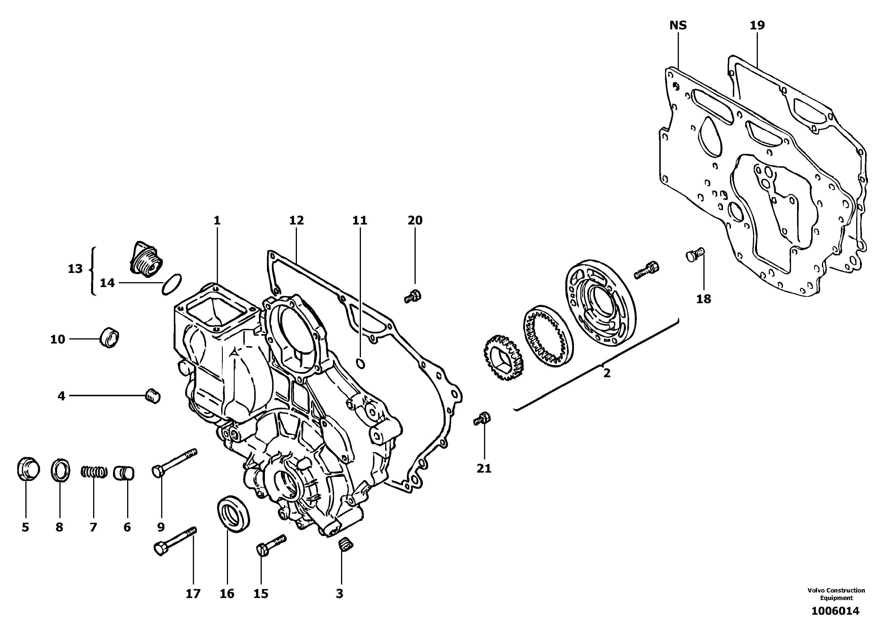 Схема запчастей Volvo EC13 TYPE 600 XR/XTV - 11020 Timing gear casing 