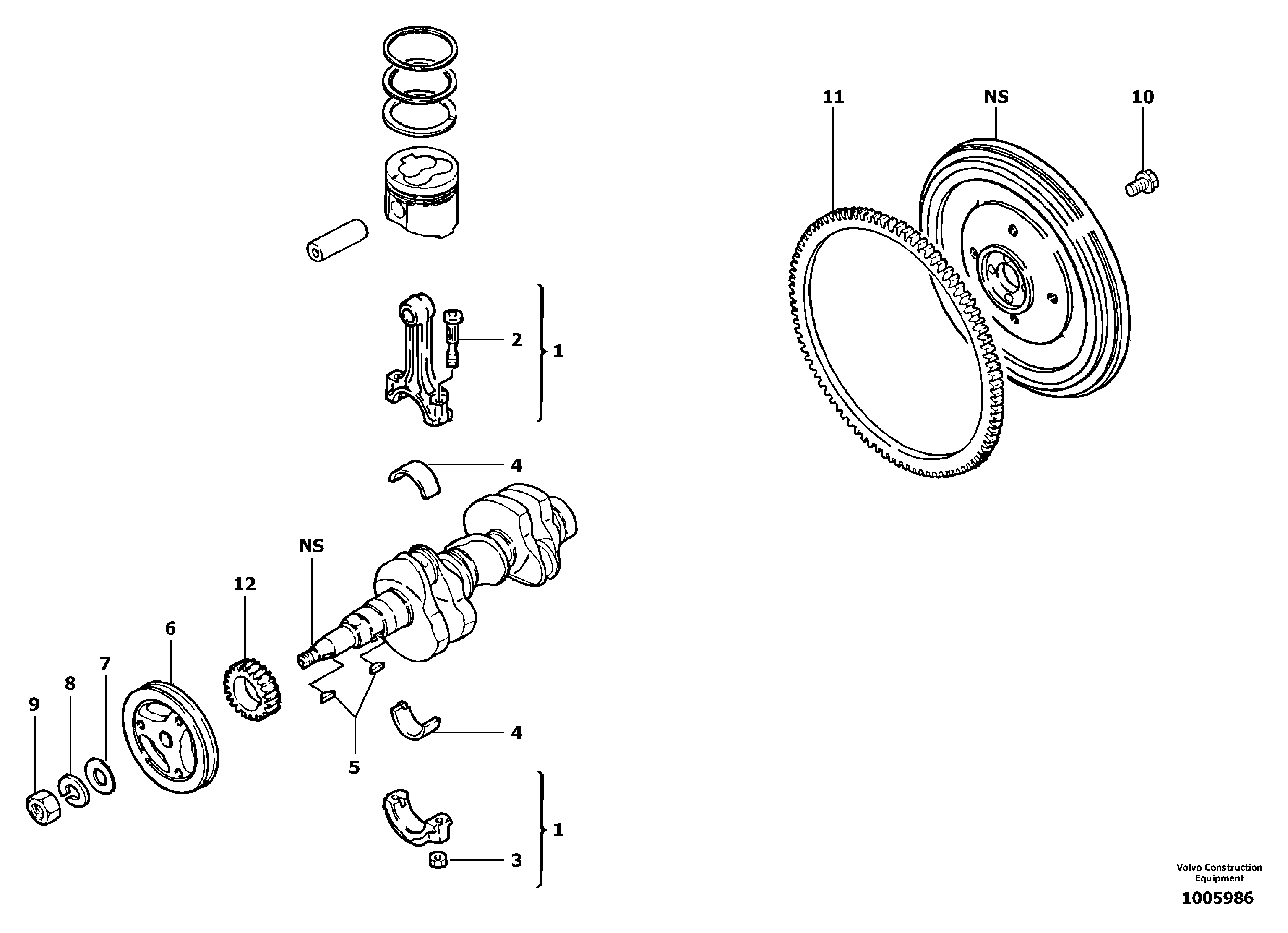 Схема запчастей Volvo EC13 TYPE 600 XR/XTV - 11025 Connecting rods 