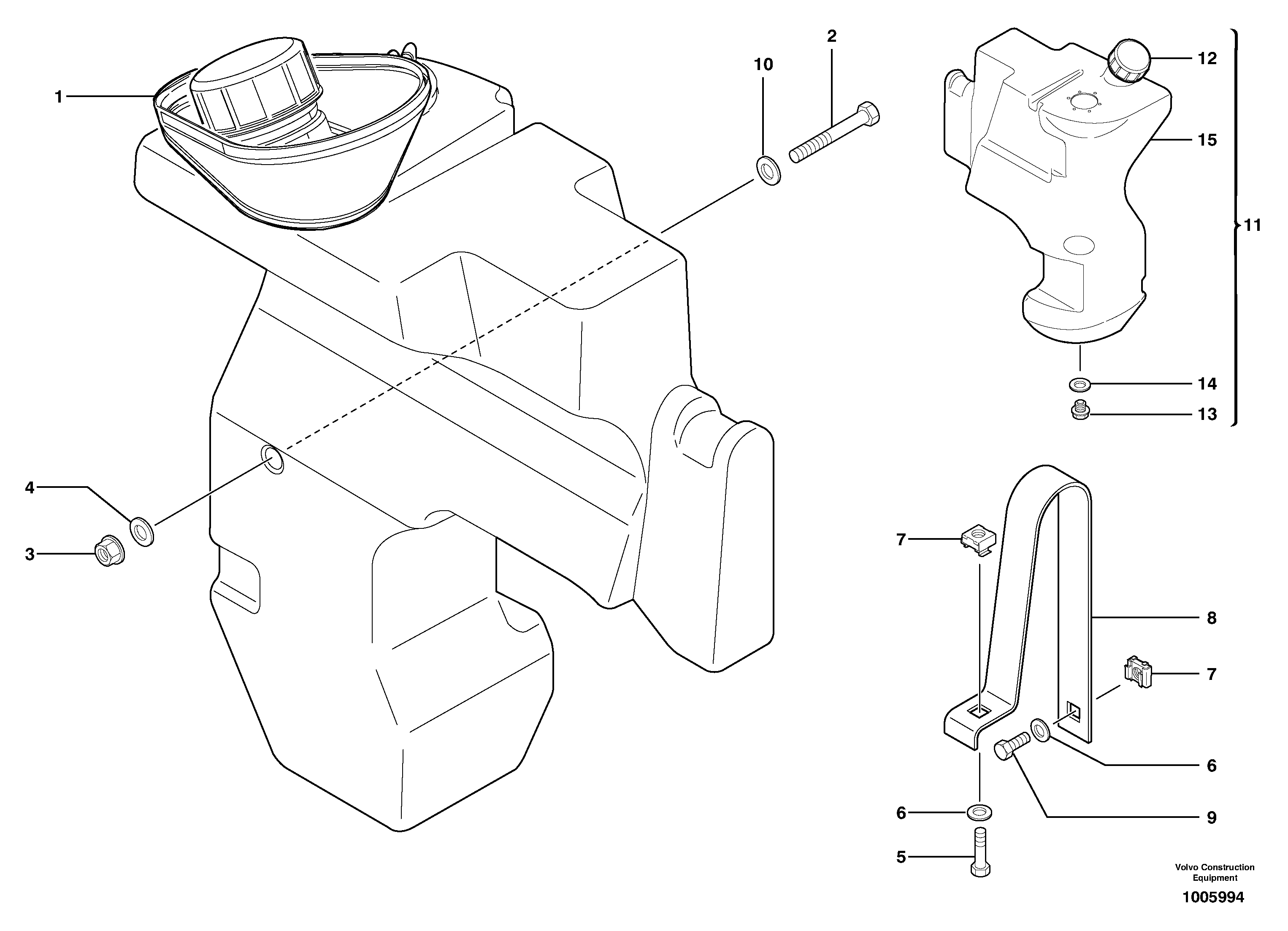 Схема запчастей Volvo EC13 TYPE 600 XR/XTV - 11032 Gas-oil tank 