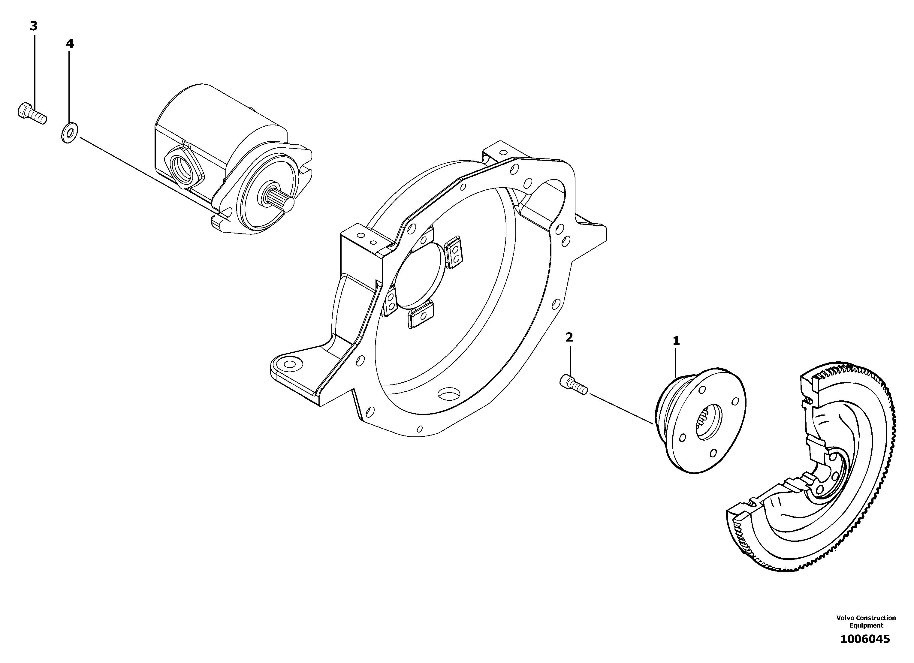 Схема запчастей Volvo EC13 TYPE 600 XR/XTV - 42351 Engine coupling / hydraulic pump 