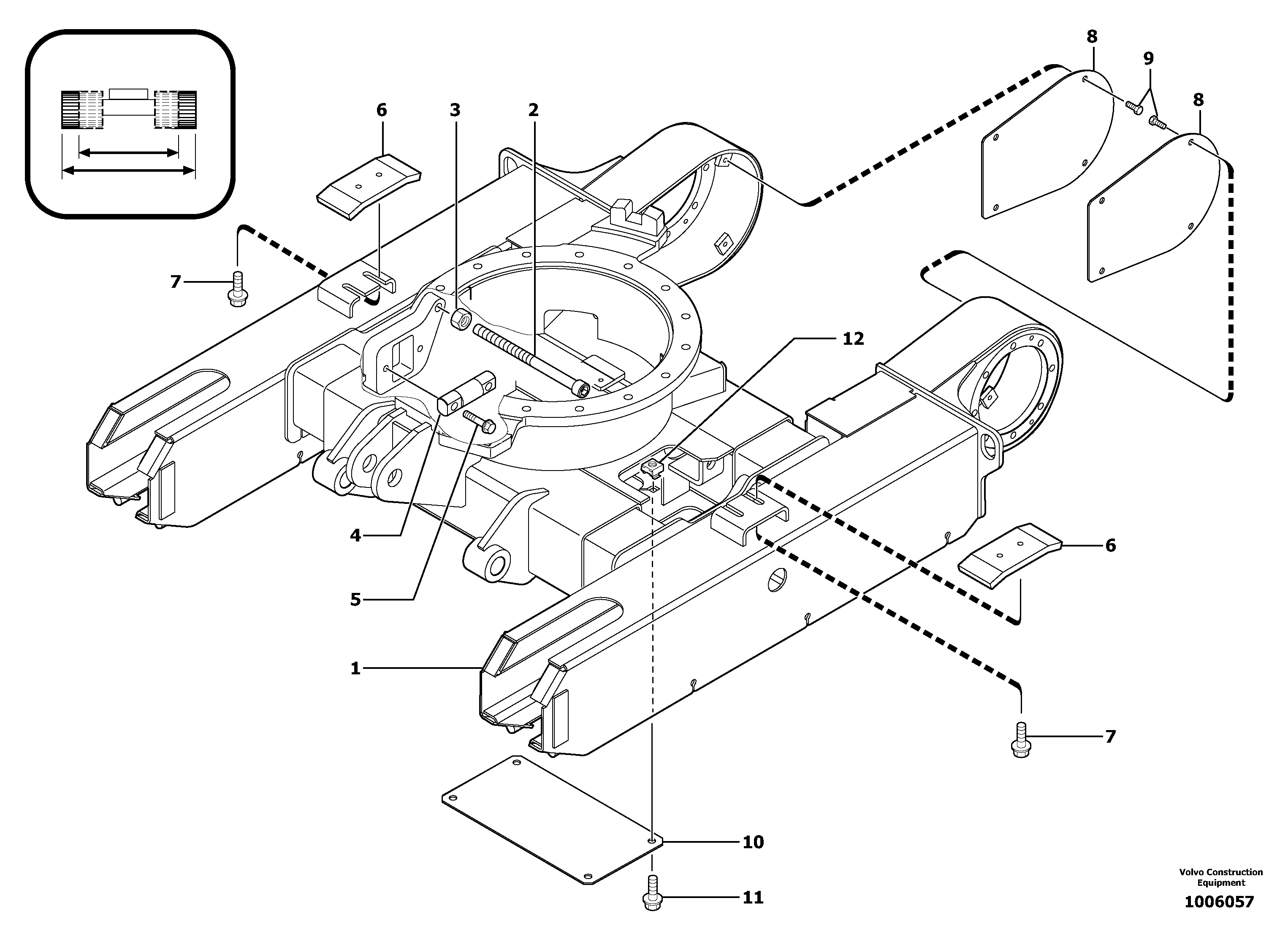 Схема запчастей Volvo EC13 TYPE 600 XR/XTV - 84800 Lower frame / variable track 