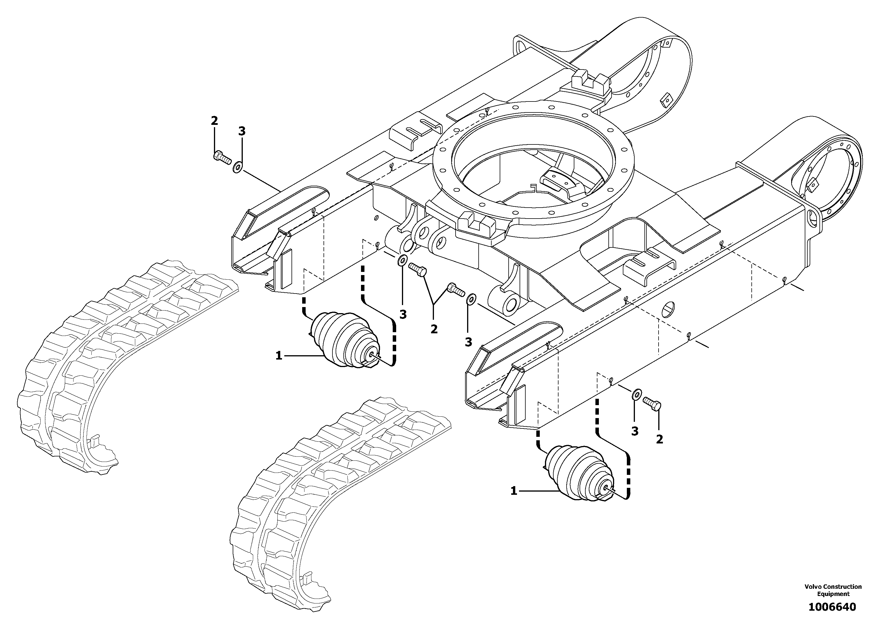 Схема запчастей Volvo EC13 TYPE 600 XR/XTV - 8286 Lower roller ( rubber tracks ) 