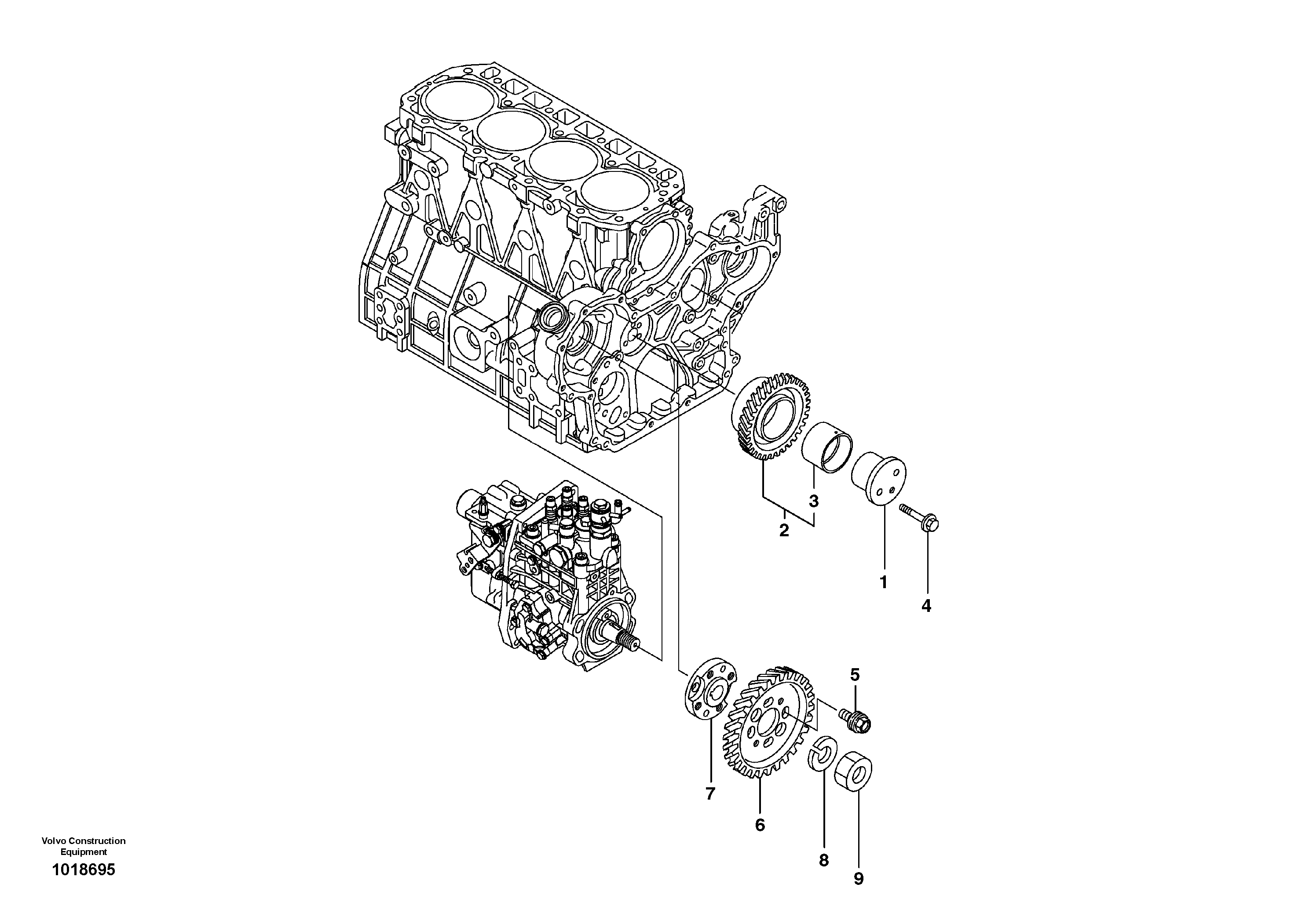 Схема запчастей Volvo ECR58 - 2538 Timing gear 