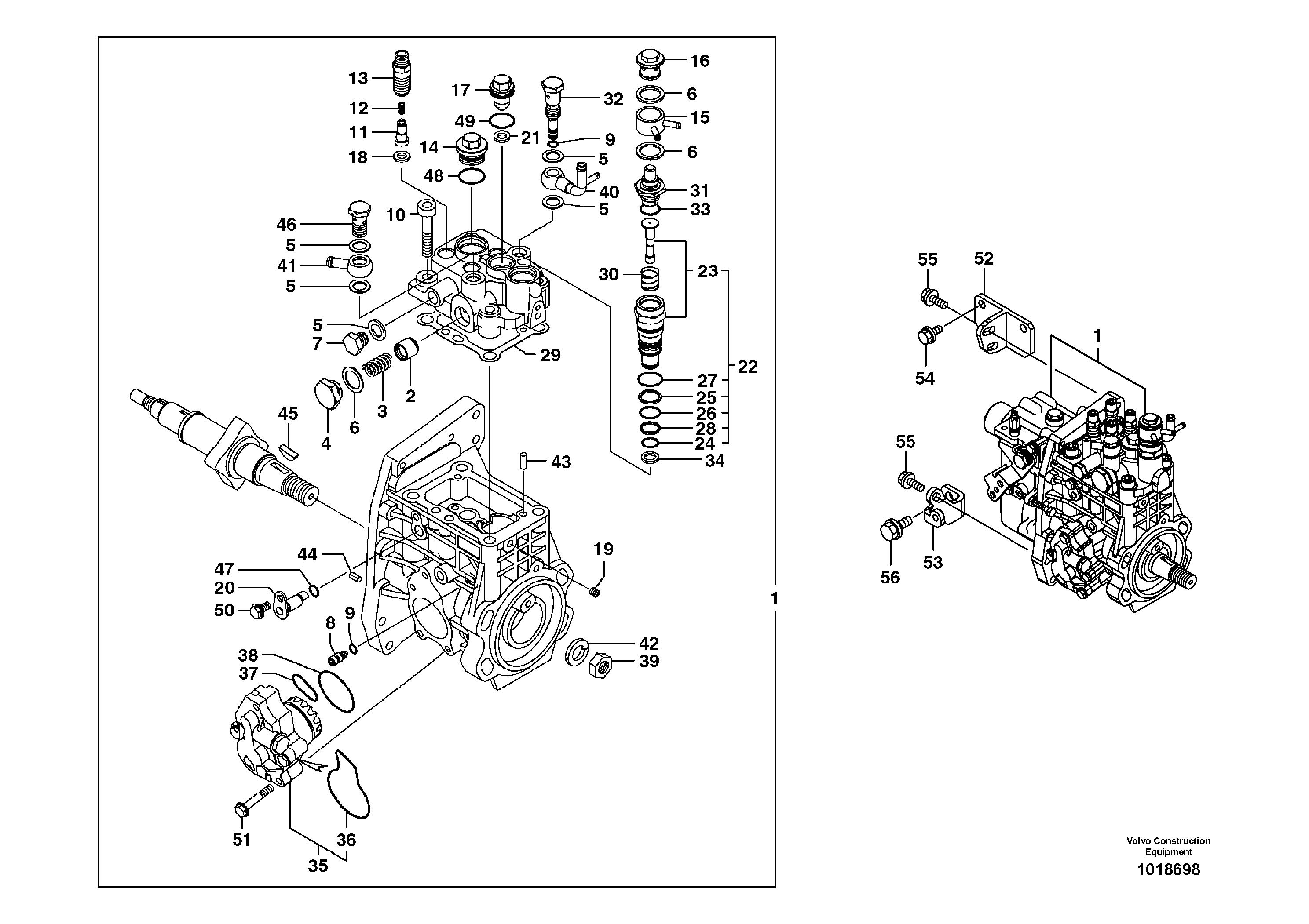 Схема запчастей Volvo ECR58 - 50615 Насос 