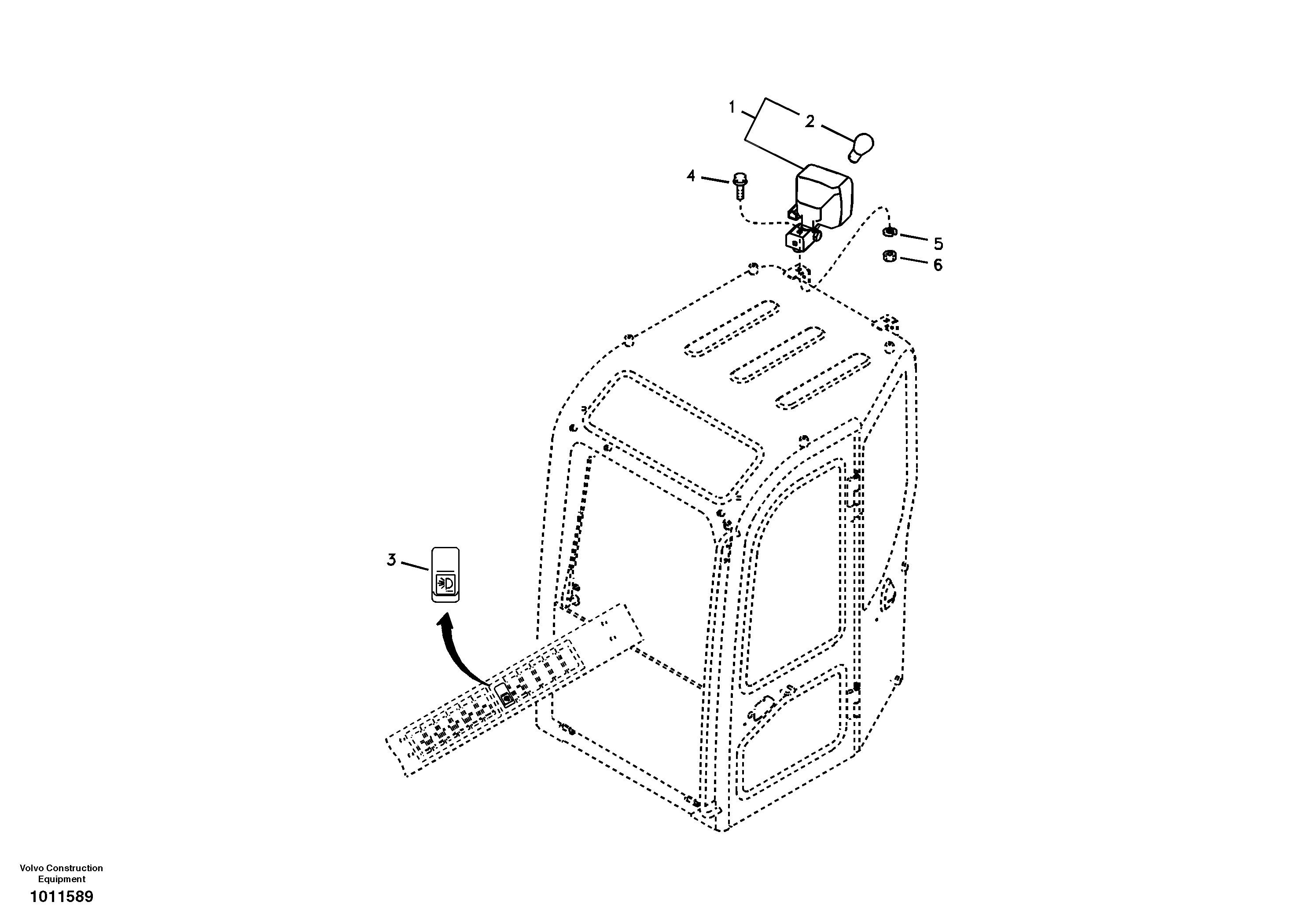 Схема запчастей Volvo ECR58 - 4015 Work lights, extra 