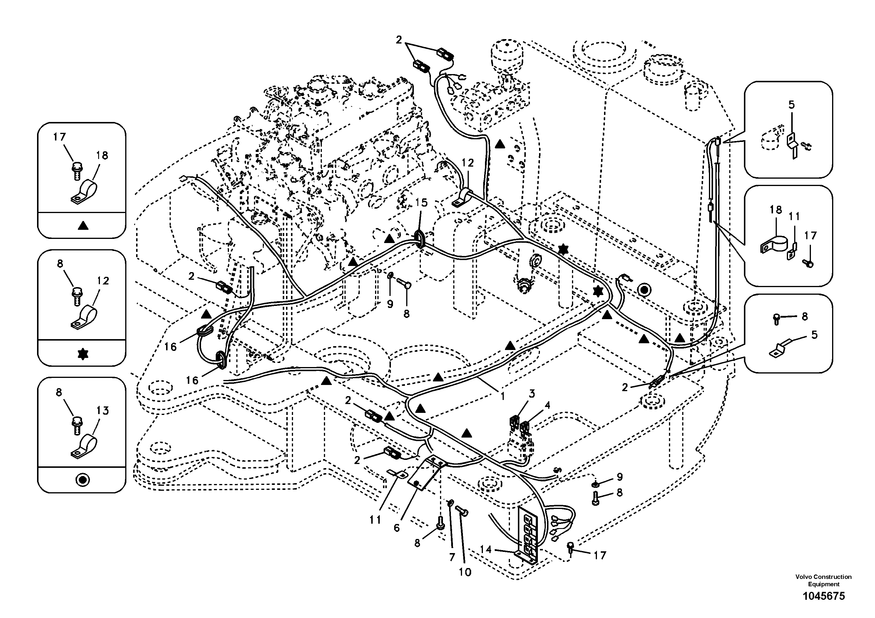 Схема запчастей Volvo ECR58 - 20699 Cable and wire harness, main 