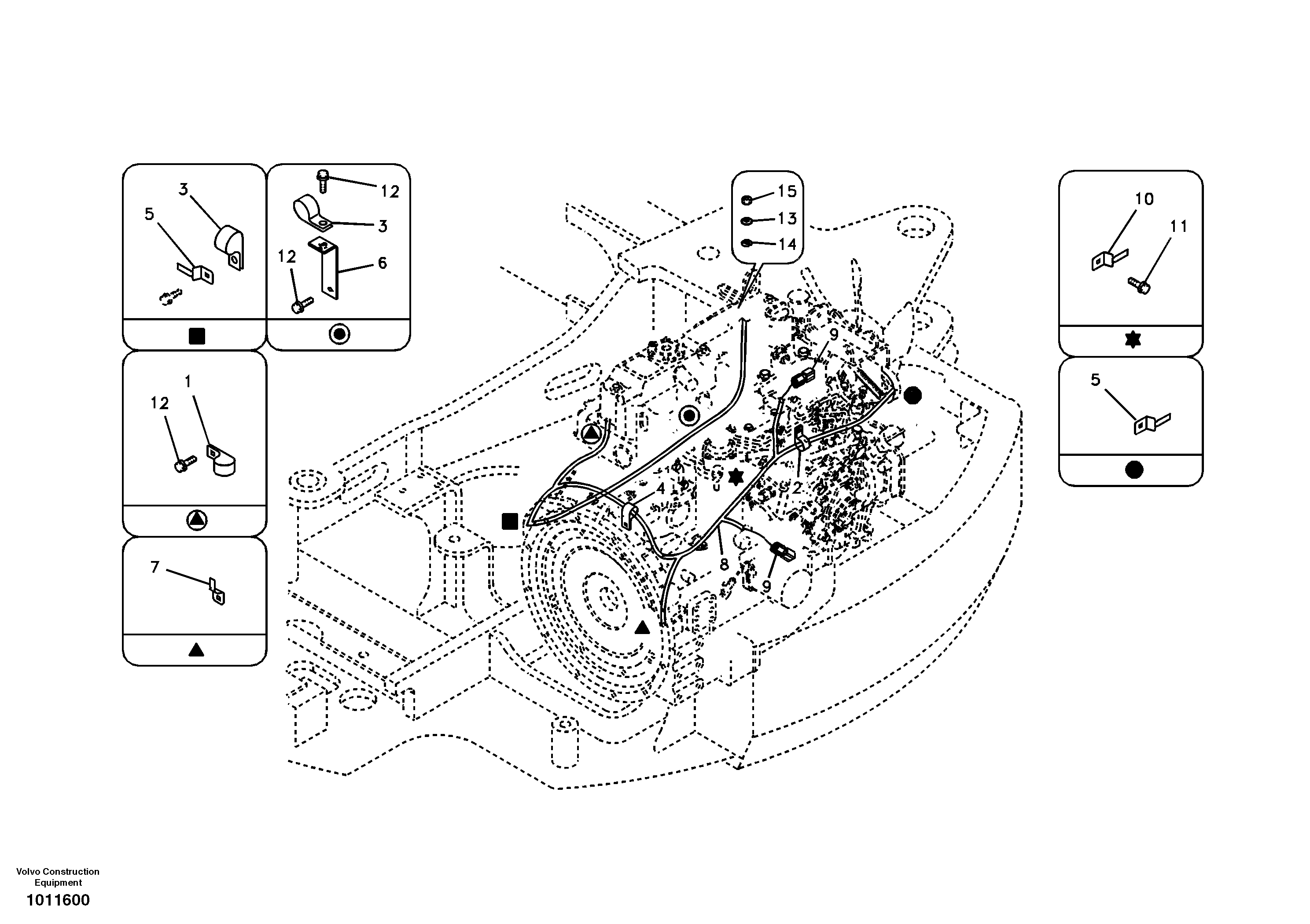 Схема запчастей Volvo ECR58 - 59215 Cable harness, engine 