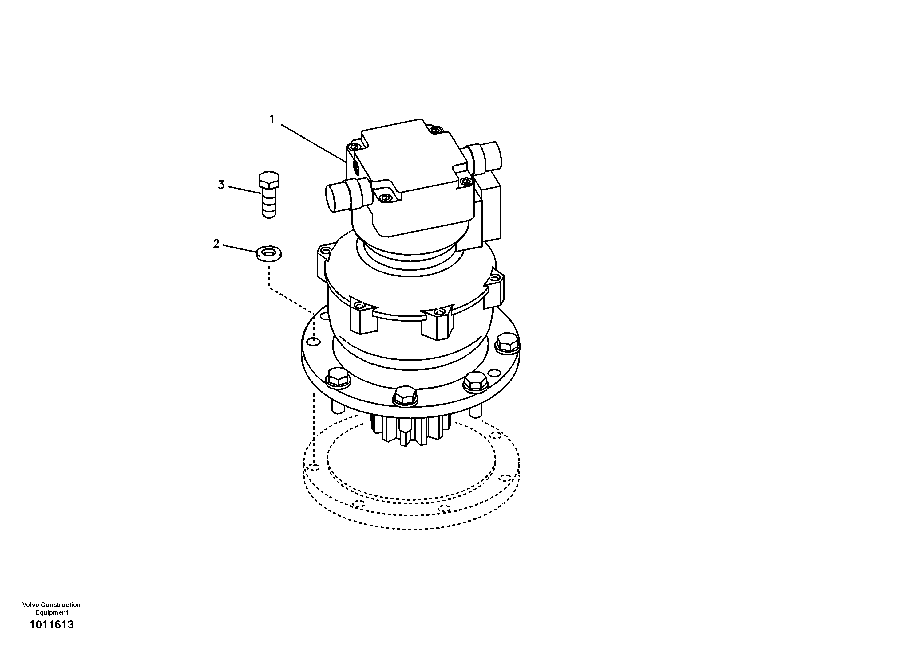 Схема запчастей Volvo ECR58 - 3788 Swing motor with mounting parts 