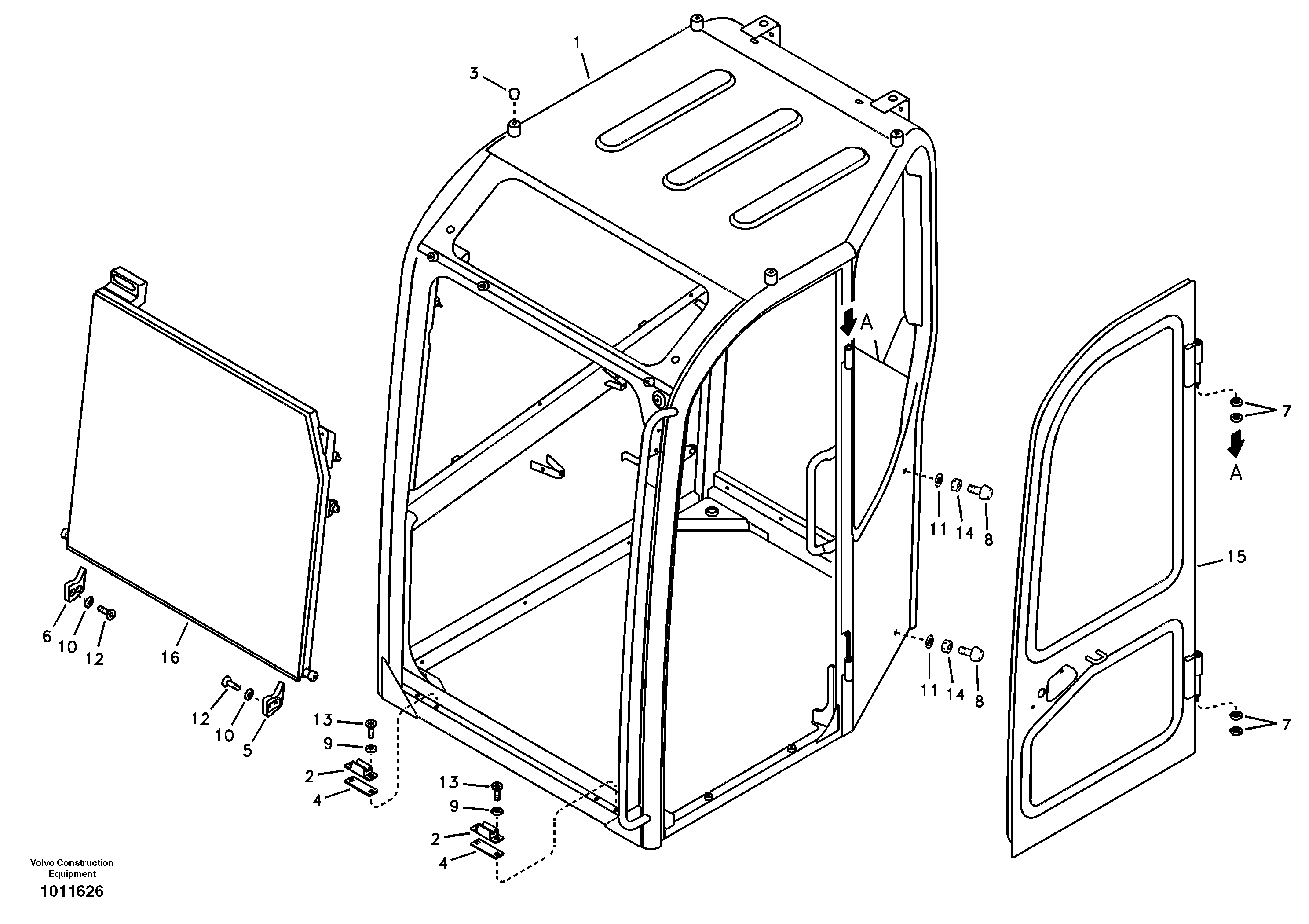 Схема запчастей Volvo ECR58 - 28820 Operators cab 