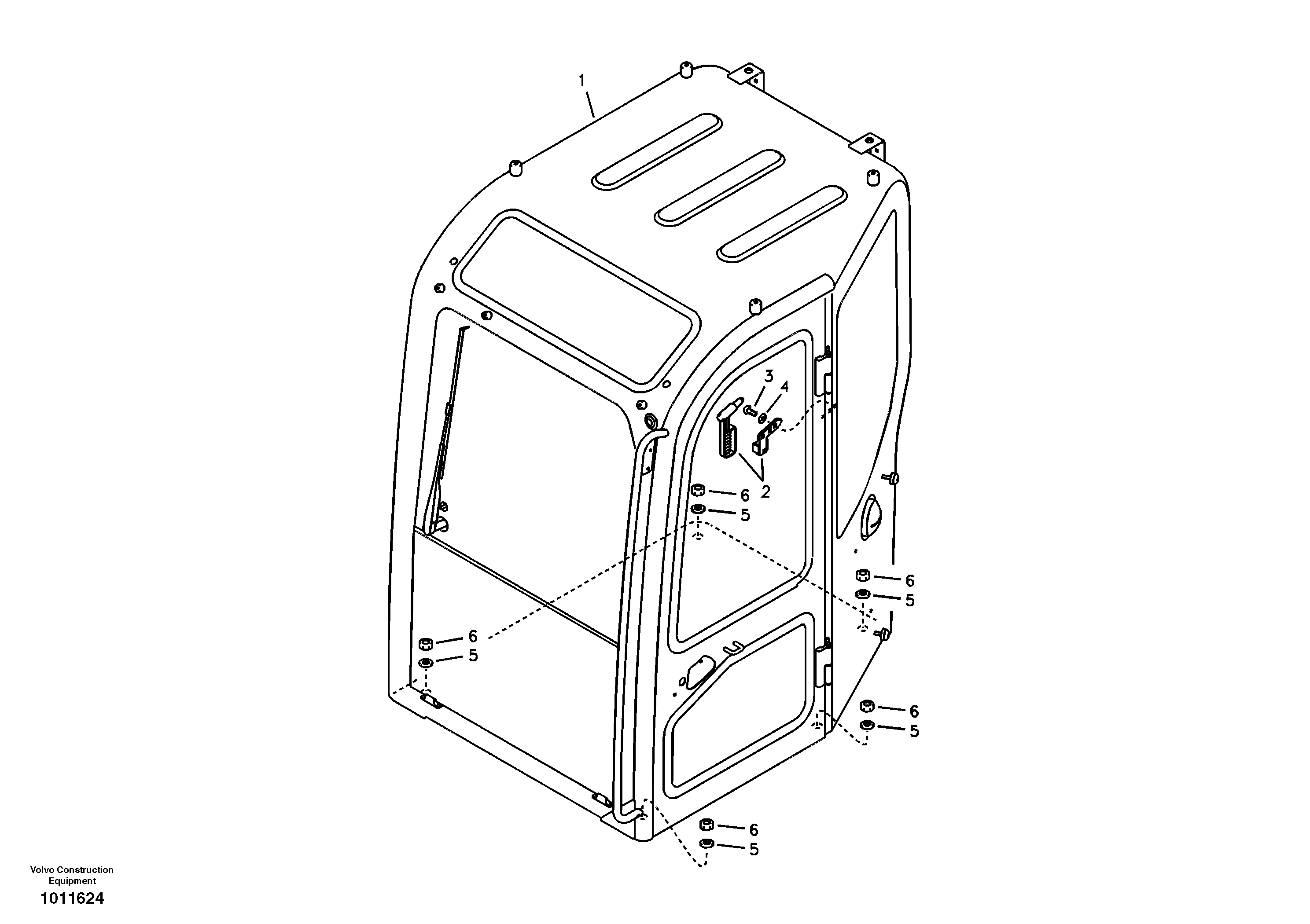 Схема запчастей Volvo ECR58 - 95856 Cab mount 